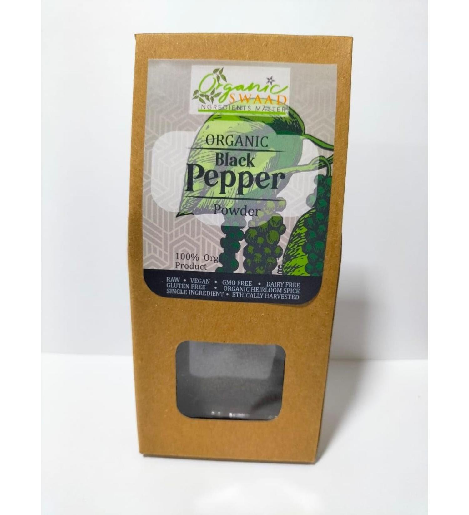 Organic Swaad Organic Black Pepper-Powder 100g - Sri Lanka