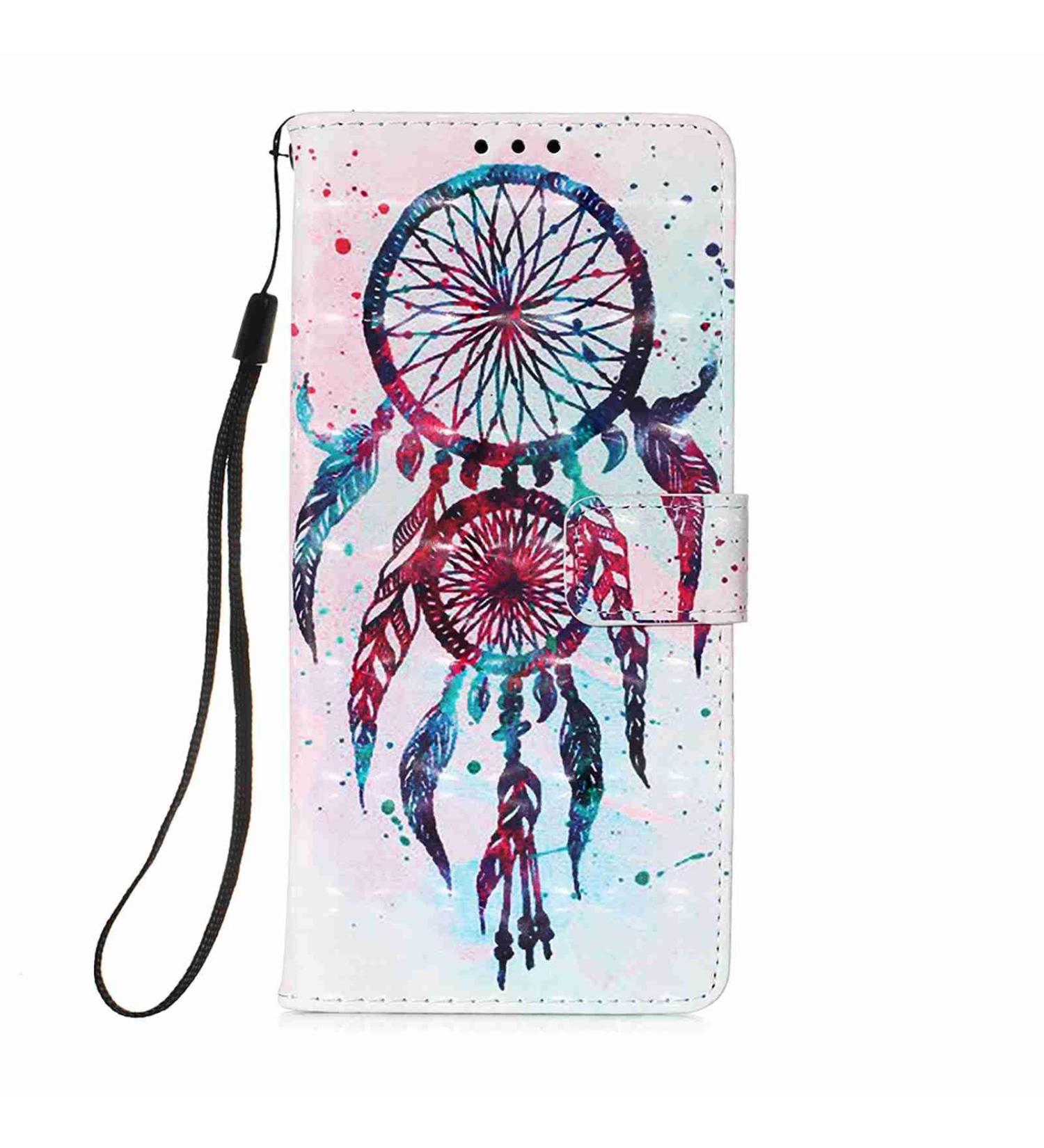 Buy Samsung Galaxy S23 Plus Wallet Case - Shiny Glossy 3D Pattern PU Leather with Card Holder - Dream Catcher Design - Buy Online on SooperMarket.com