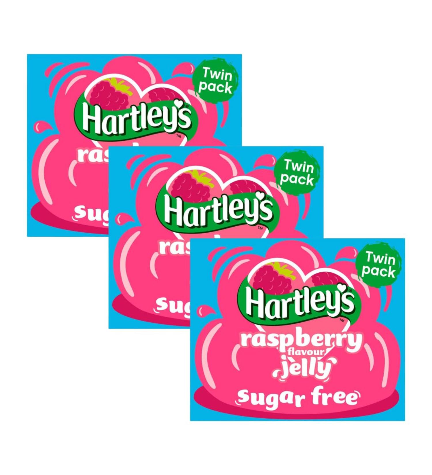 Jelly Bundle Containing Hartley's Raspberry Flavour Jelly Sugar Free in Twin Pack 23g (3 Pack)