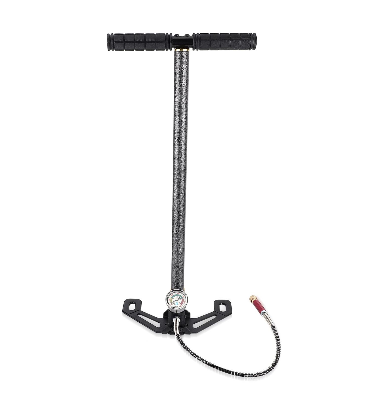 High Pressure Hand Pump | Stainless Steel Airgun PCP Pump with Gauge | 0-6000 psi | Black - Buy Online on SooperMarket.com