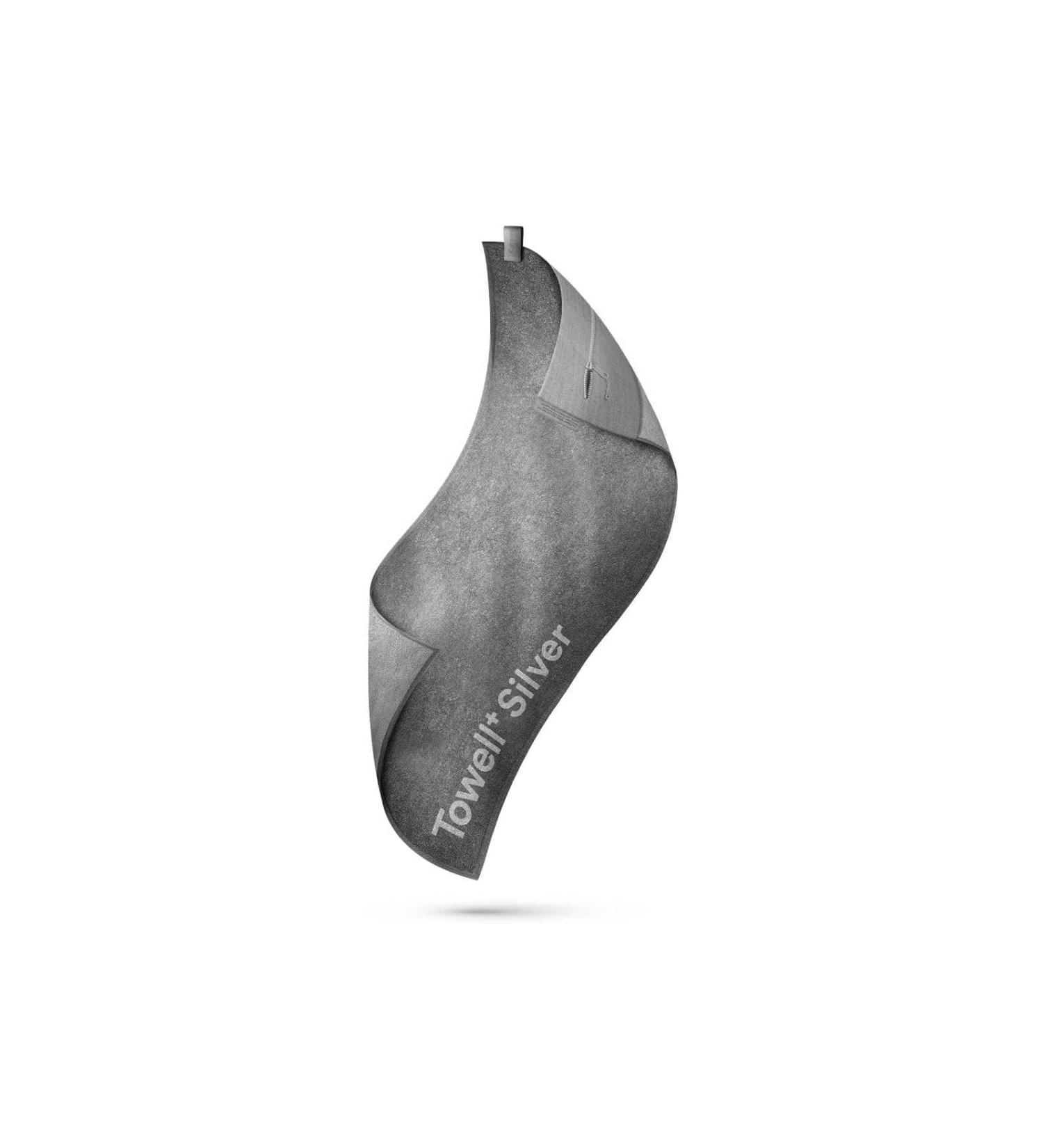 Buy Stryve Gym Towel+ Silver Gray - Antibacterial Anti-Slip Fitness Towel with Magnetic Clip & Bag 105x42.5 cm - Perfect for International Shipping - Buy Online on SooperMarket.com