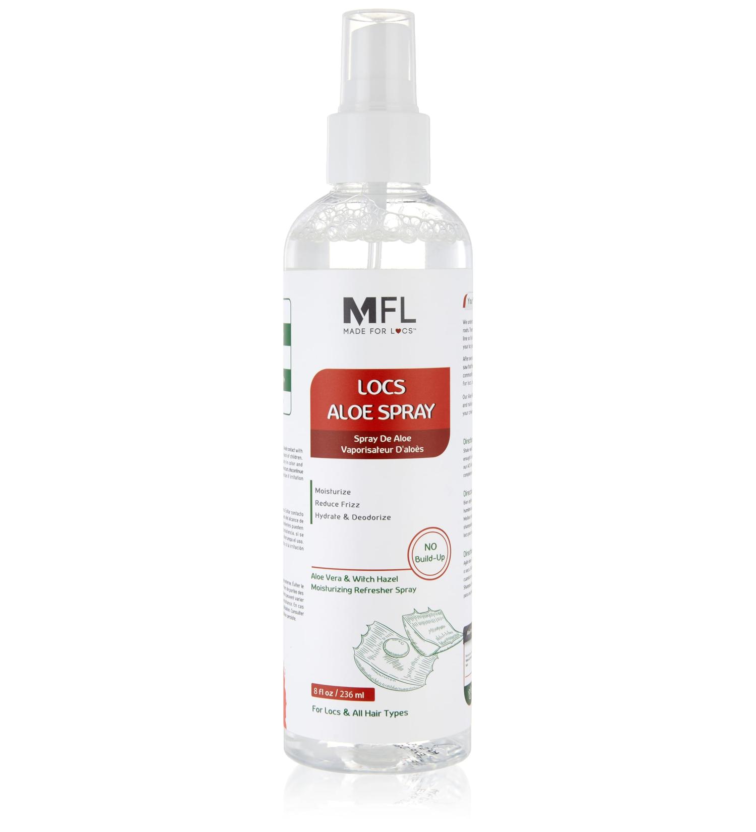 Made For Locs Vegan Aloe Refresher Spray | Hydrating Moisturizer for Locs & Dreadlocks Natural Hair Care | Nourishing Locs Spray with Aloe Vera 8 oz - Buy Online on SooperMarket.com