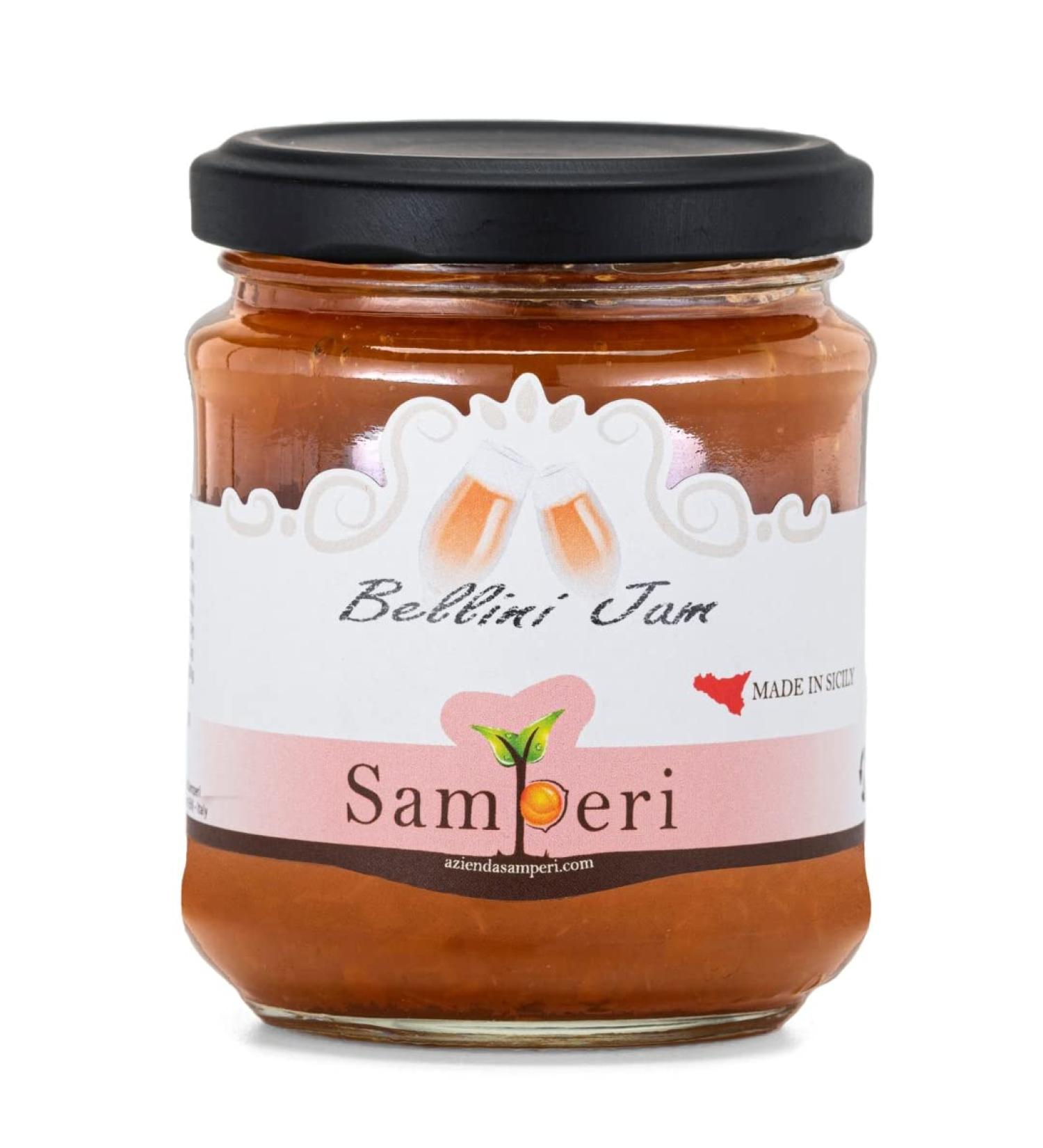 Samperi Bellini Jam - 200g x 2 (Pack of 2) - Peach Based Product with a Drop of Sparkling Wine Made in Italy Perfect for Aperitifs. - Buy Online on SooperMarket.com