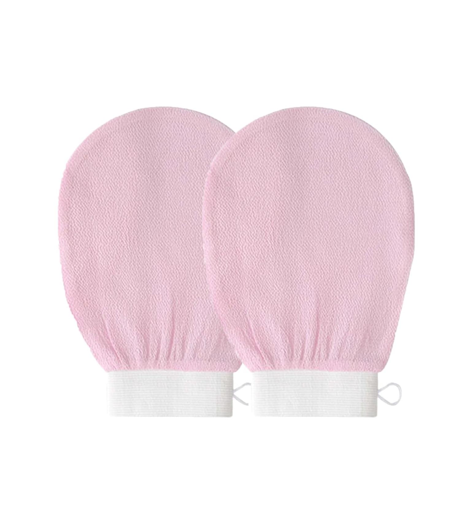 Cheeky Glow Exfoliating Gloves - Super Soft Body Scrub Gloves for Shower | Perfect Pink Bath Sponge Exfoliator - Buy Online on SooperMarket.com