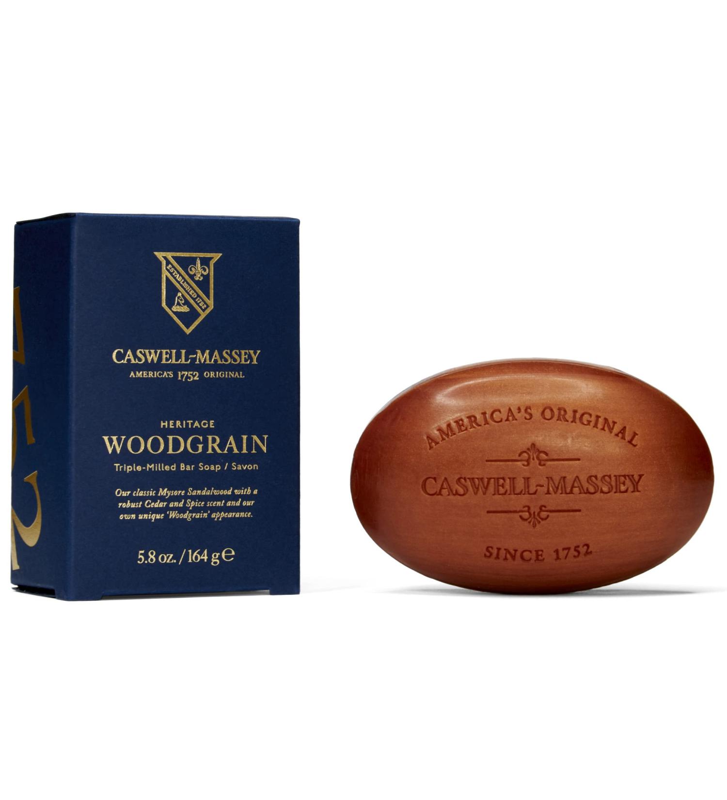 Caswell-Massey Woodgrain Sandalwood Bar Soap | Scented & Moisturizing Bath Soap | Made In USA | 5.8 oz | 1 Count - Buy Online on SooperMarket.com