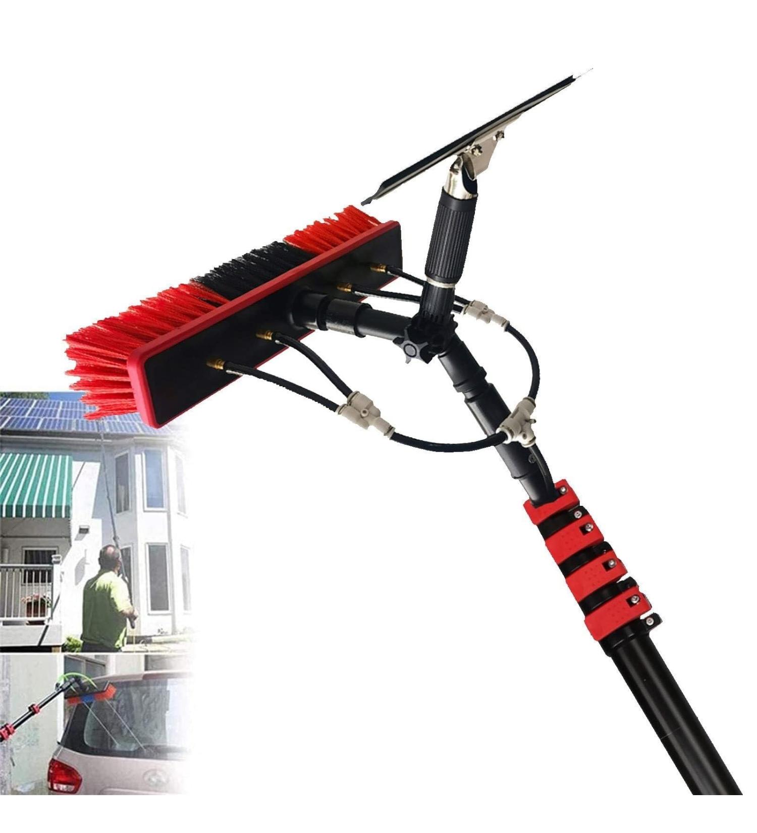 photovoltaic cleaner Window Cleaning Pole Water Fed Pole Kit Water Fed Telescopic Brush Squeegee Water/Hose Fed Pole Window Cleaning Brush Equipment Cleaning 55cm Brush Head 5M/17FT - Buy Online on SooperMarket.com