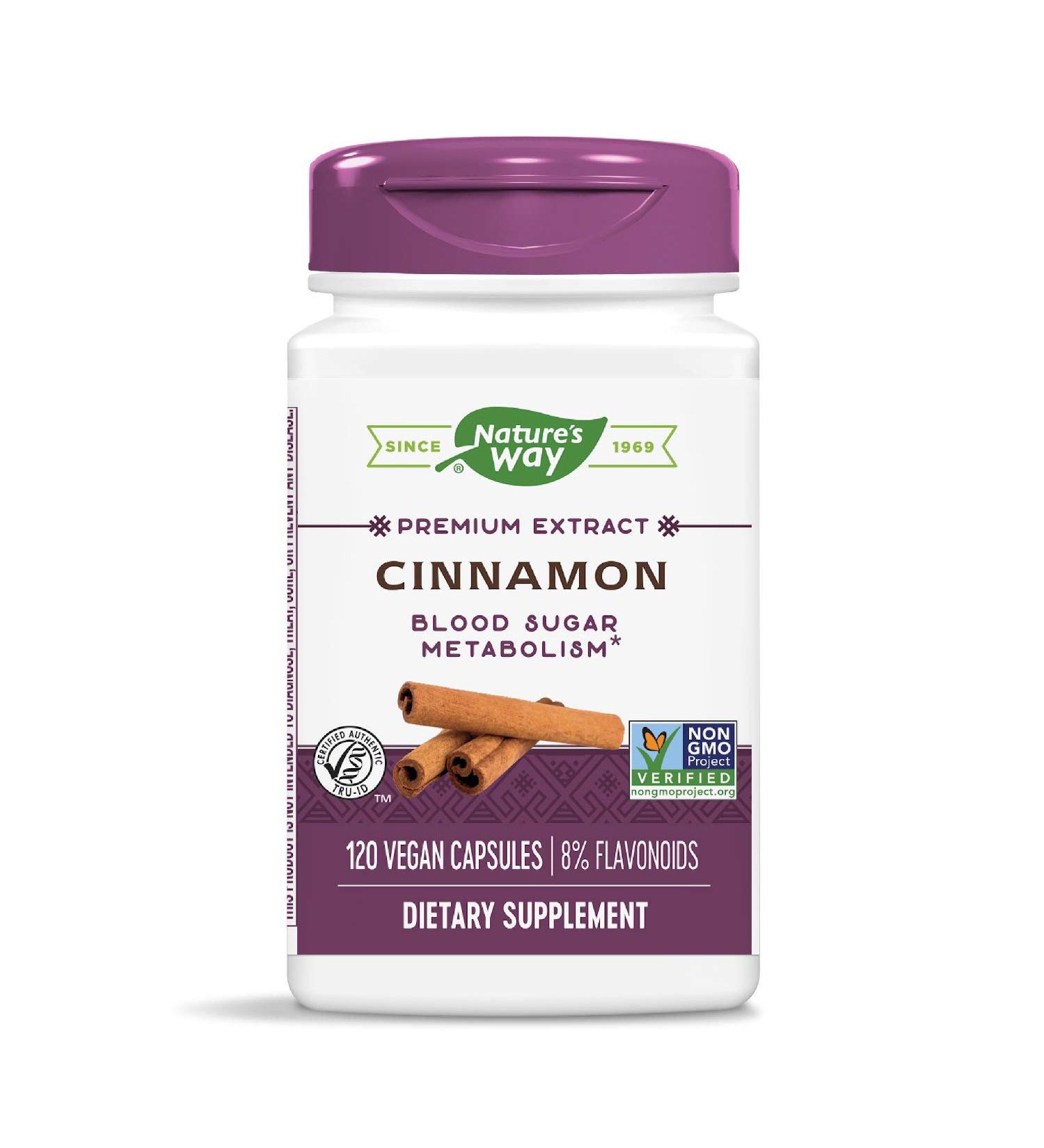 Nature's Way Cinnamon Vcaps 120 Count - Premium Herbal Supplement for Wellness - Buy Online on SooperMarket.com