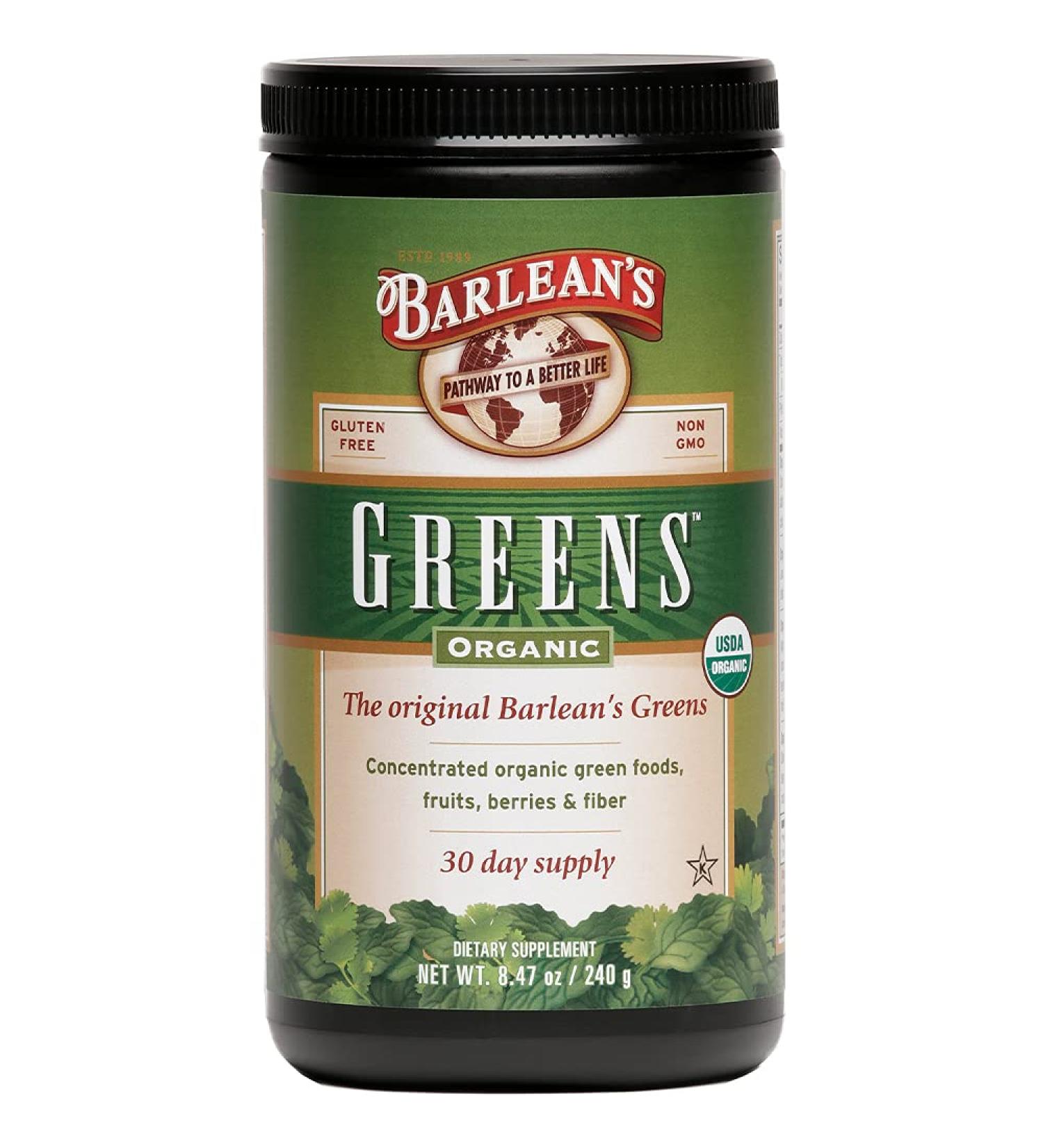 Barlean's Greens Powder Formula Organic 8.47 oz (240 g) - Buy Online on SooperMarket.com