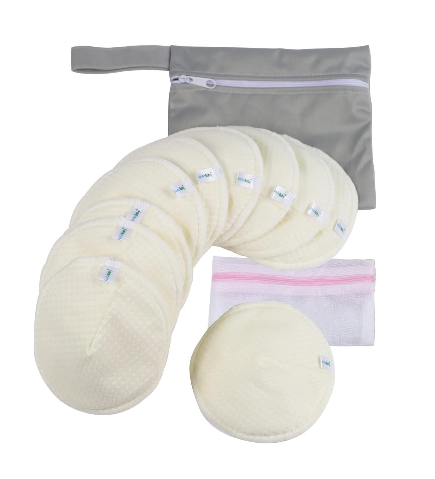 AnAnBaby Non Slip Organic Bamboo Nipple Pads for Breastfeeding 10 Pack  Washable Breast Pads with Washing Bag and Carrying Bag 4 Layers Reusable Nursing Pads 4.74" - Buy Online on SooperMarket.com