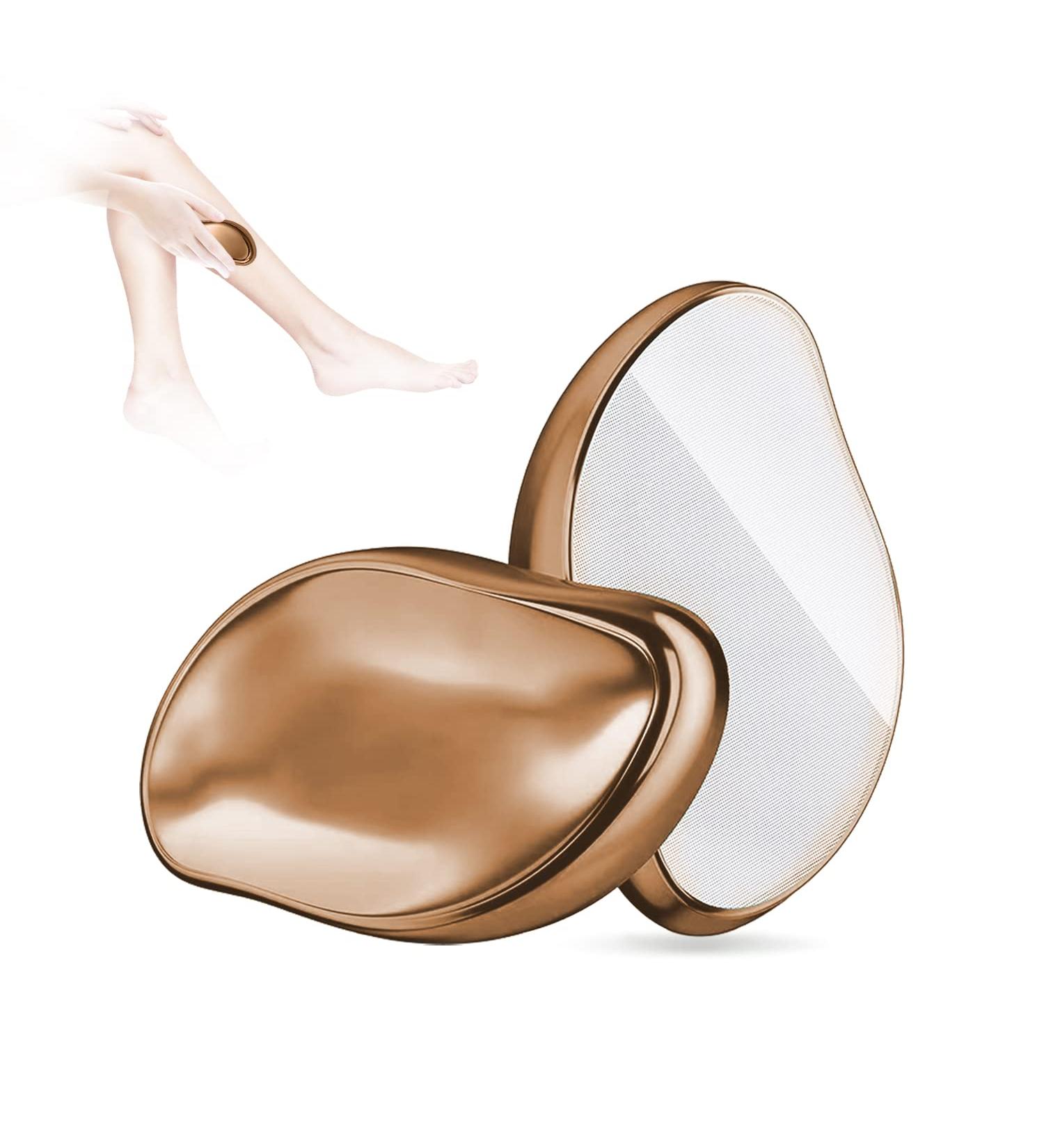 Crystal Hair Remover for Women and Men - Portable Painless Exfoliation Tool for Back, Arms, and Legs - Fast & Easy Hair Removal - Reusable Gold Hair Eraser - Buy Online on SooperMarket.com