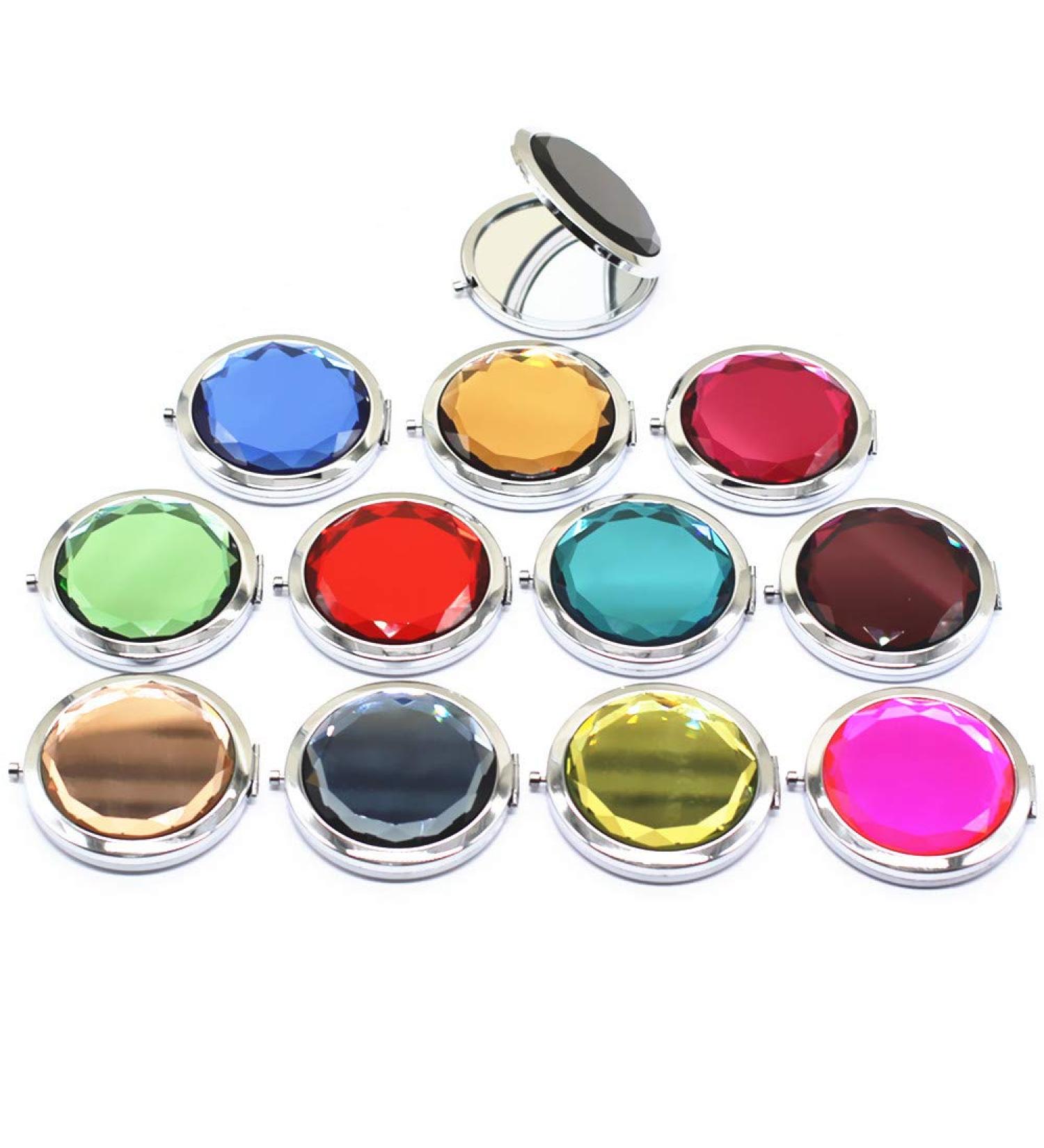 TANG SONG 12Pcs Double Compact Cosmetic Makeup Round Pocket Purse Magnification Jewel Mirror - Buy Online on SooperMarket.com
