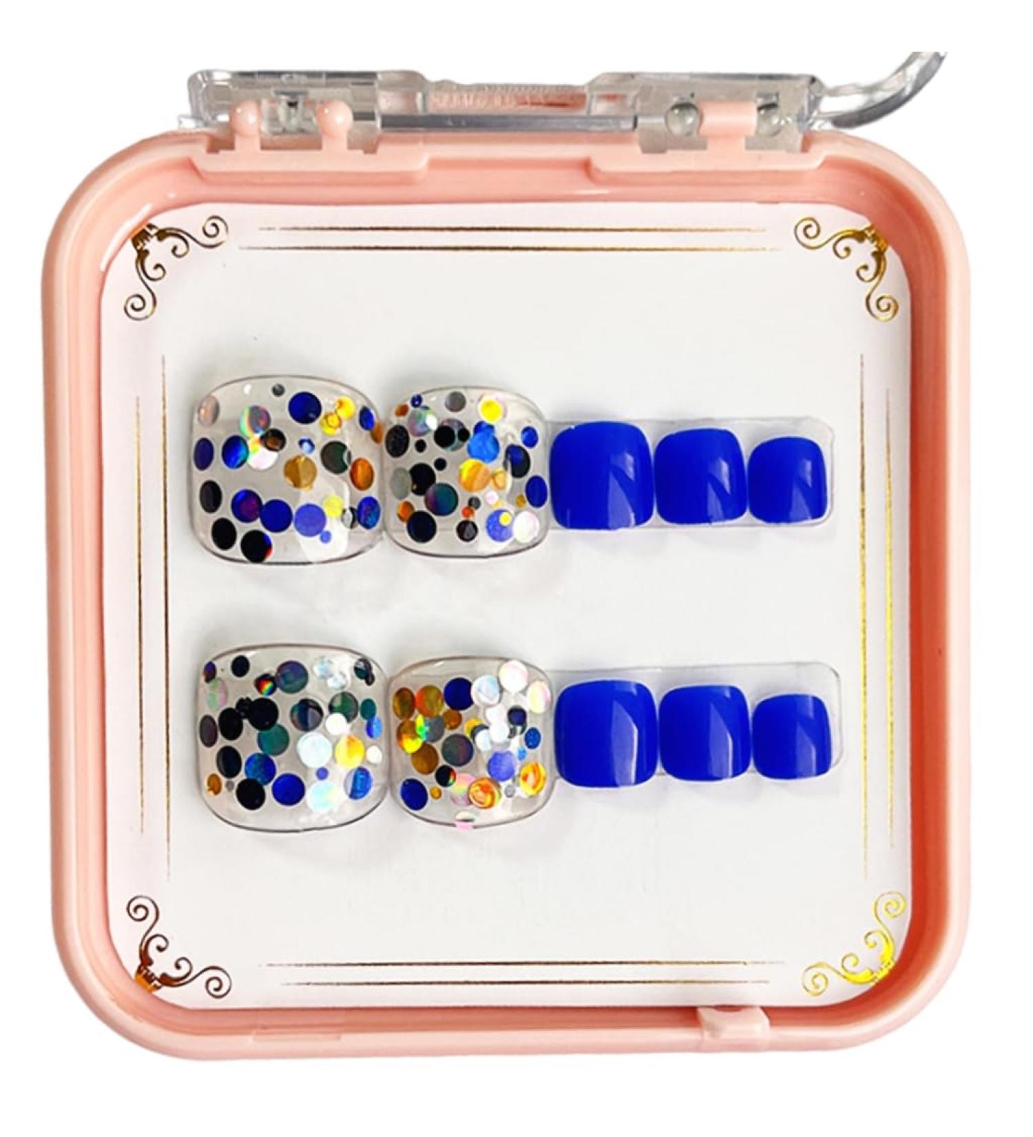 Ruarby Acrylic Press on Nails Square Fake Nails Colorful Striped Glues on Nails False Nails Stick on Nails for Women Girls - Buy Online on SooperMarket.com