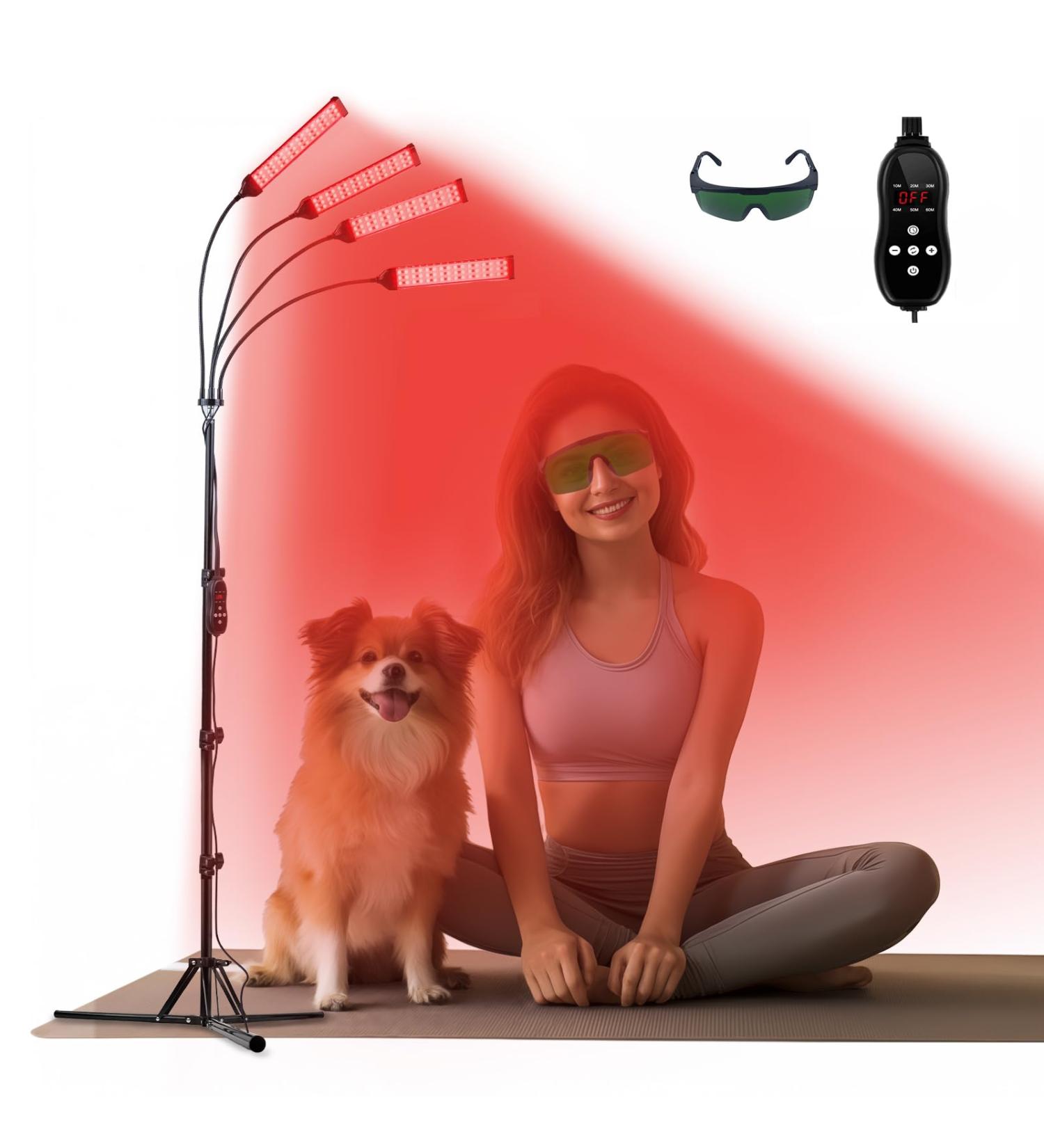 Upgrated Red Light Lamp for Body 625/660/850/940nm Infrared Light 192LEDs Near Infrared Light Device Adjustable Height&Angle with Timer 4-in-1 Chip Designed Red Light for Home/Office Use - Buy Online on SooperMarket.com