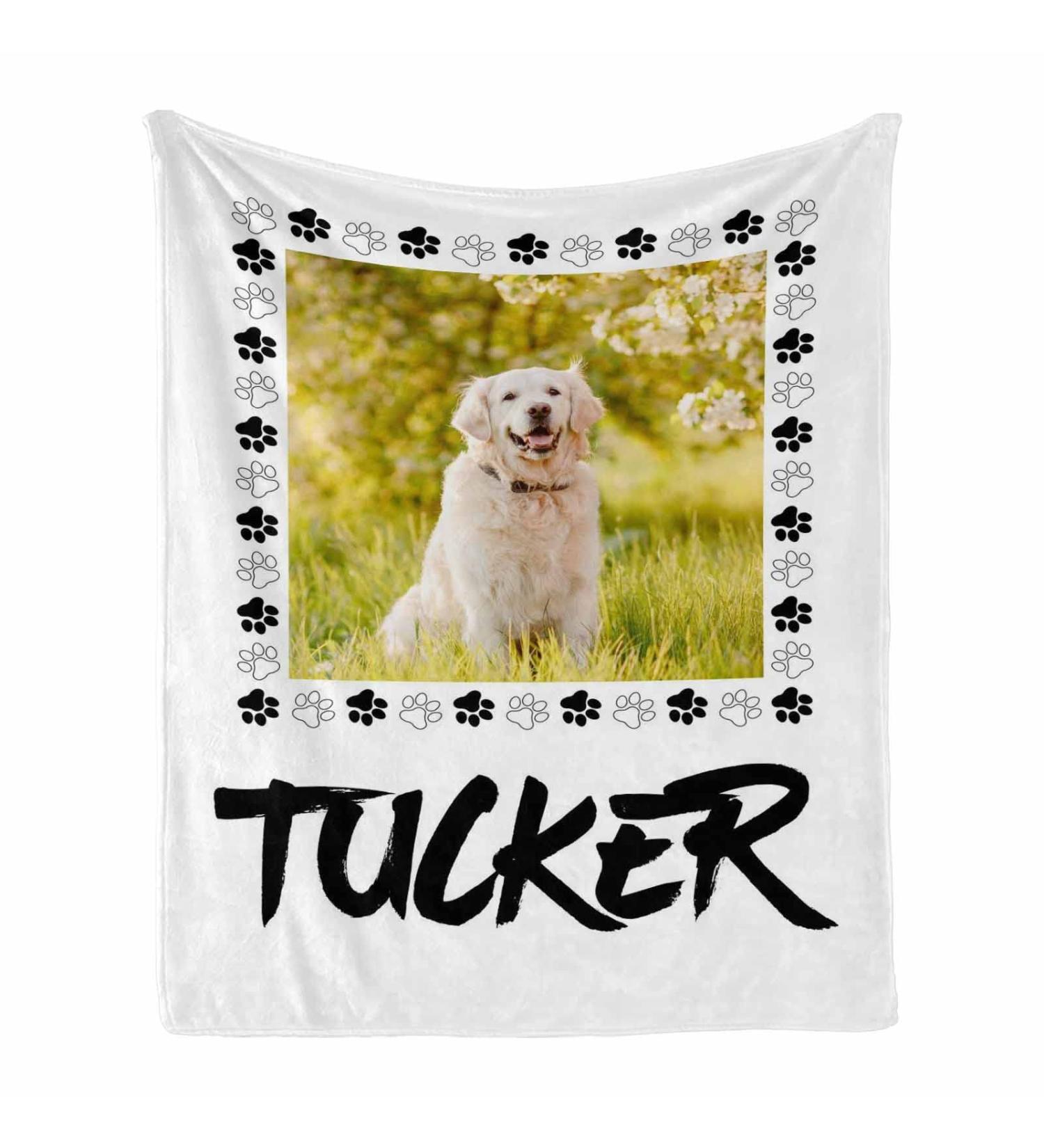 Custom Blanket for Pet with Photos Name Text Customized Blanket Personalized Soft Throw Blankets with Paw Print for Dog Cat 60 x 80 Inches 60 x 80 Inches Multi R30 - Buy Online on SooperMarket.com