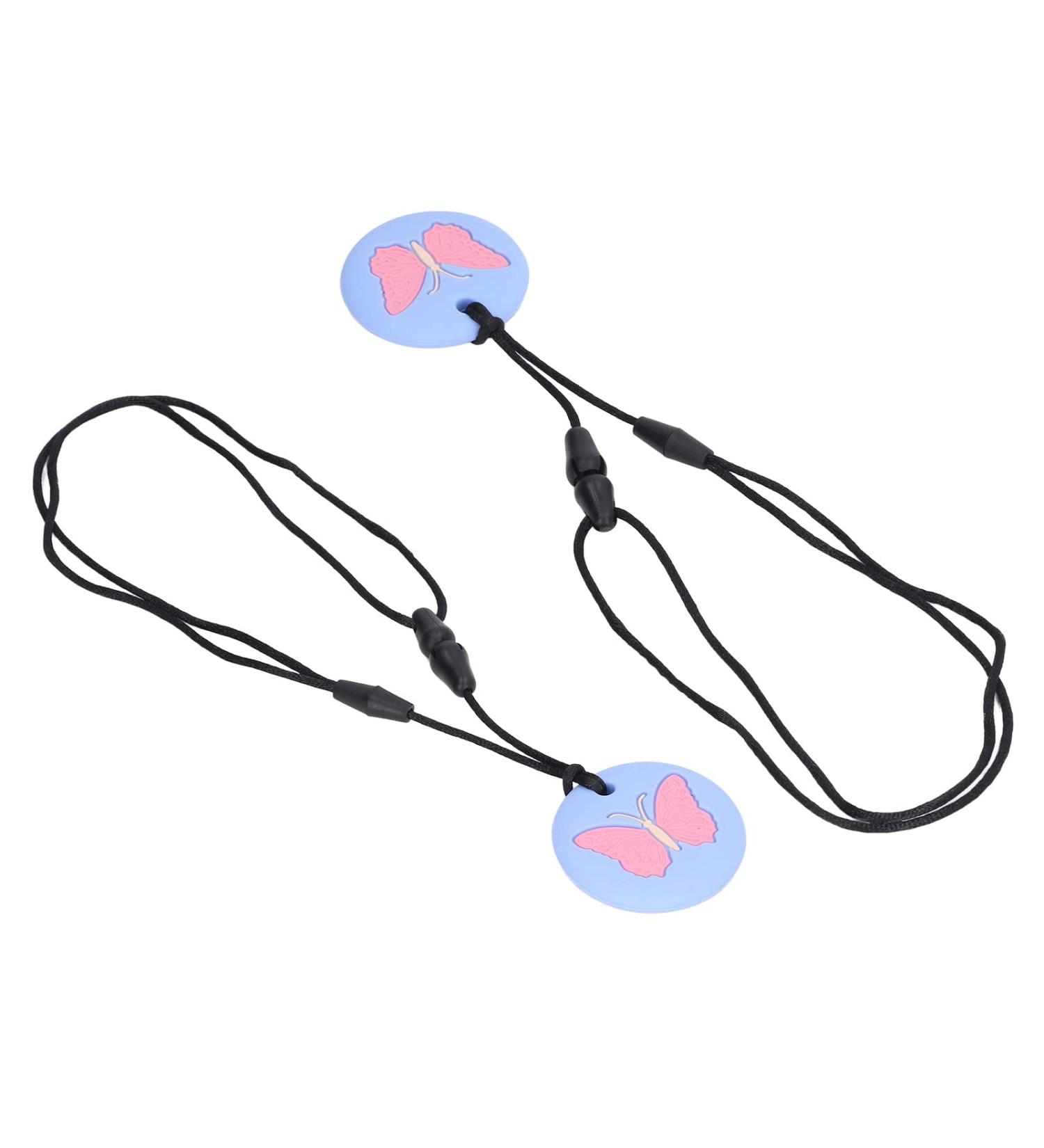Safe Silicone Chew Necklace for Infants - Sensory Development & Oral Health (Sky Blue) - Easy to Clean International Shipping - Buy Online on SooperMarket.com