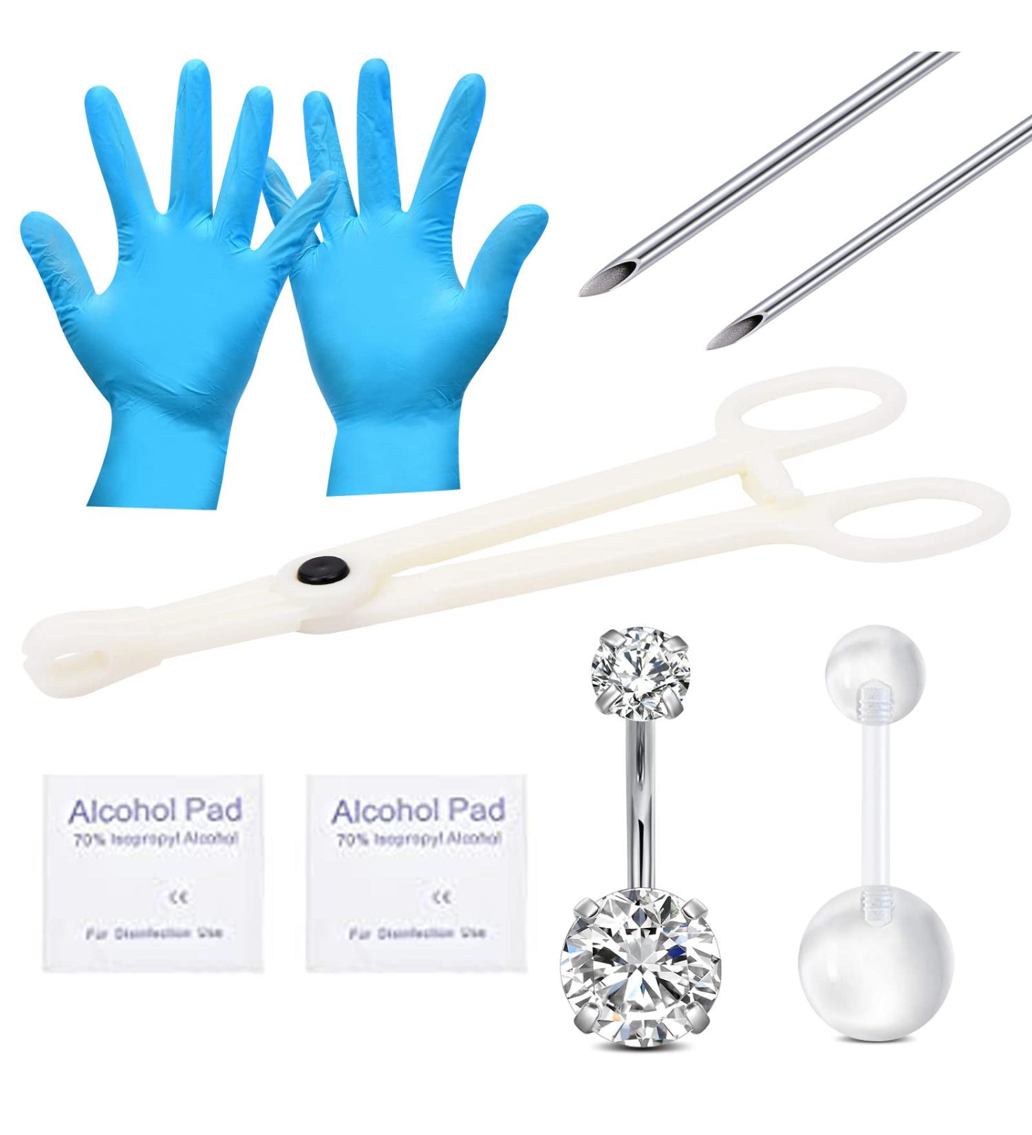 QWALIT Belly Button Piercing Kit - Stainless Steel Body Piercing Set - Buy Online on SooperMarket.com