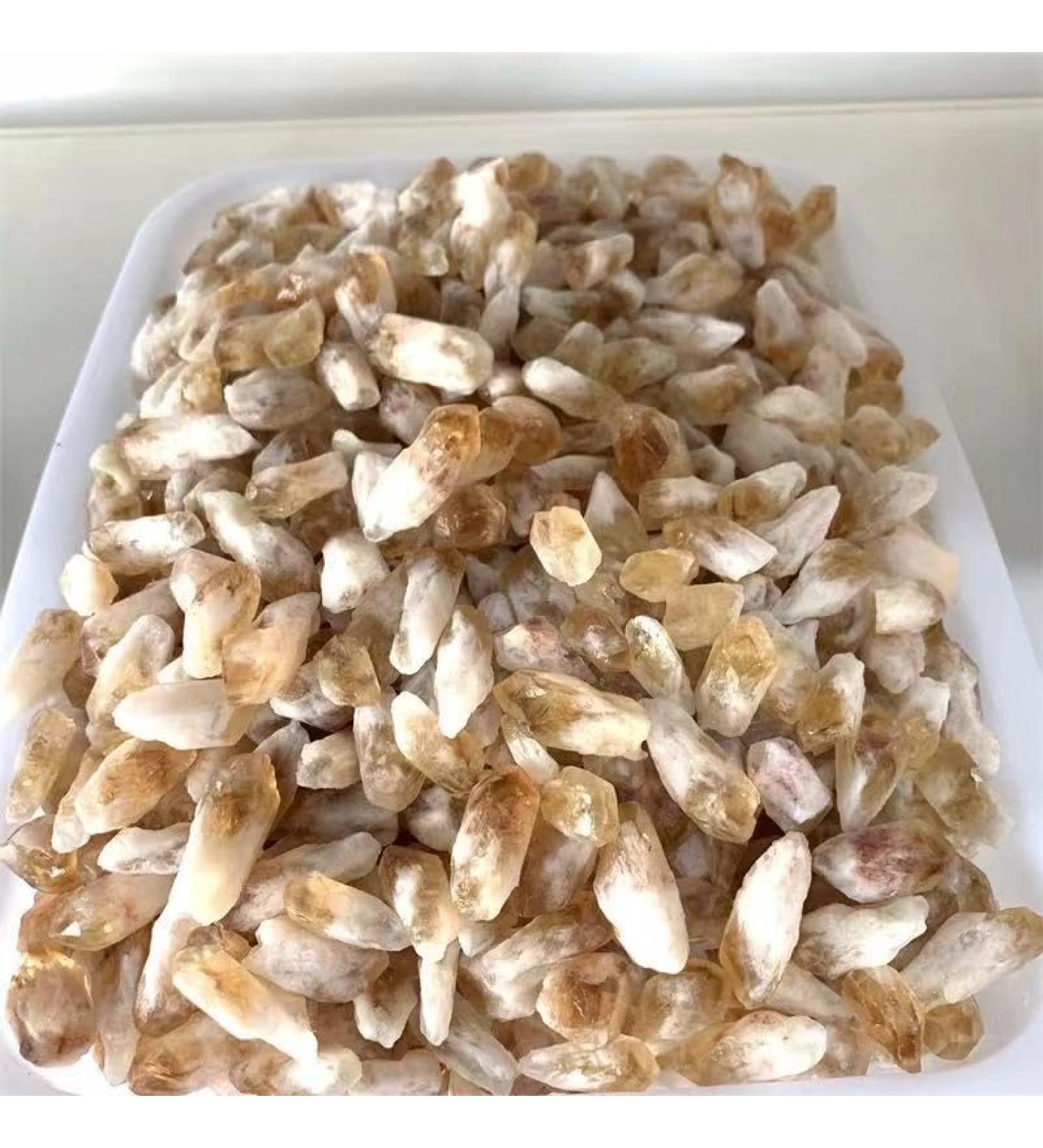 Raw Crystals Bulk Natural Stone Crystal Rough Citrine Crystal Point 20pc Full of Texture - Buy Online on SooperMarket.com