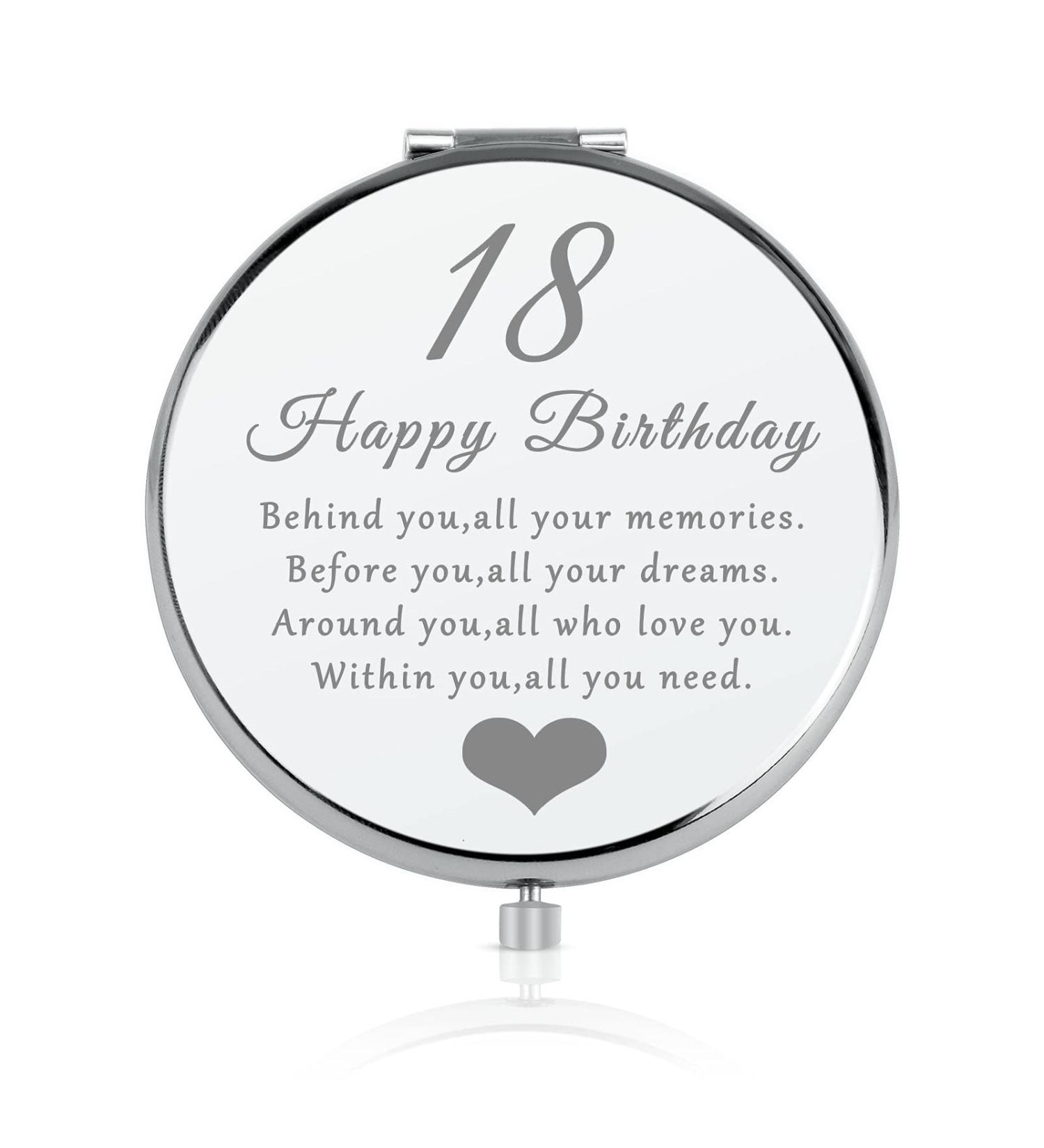 18th Birthday Gift: Folding Makeup Mirror for Girls Turning 18 - Ideal Present for Sister, Niece, Daughter, Bestie - Buy Online on SooperMarket.com