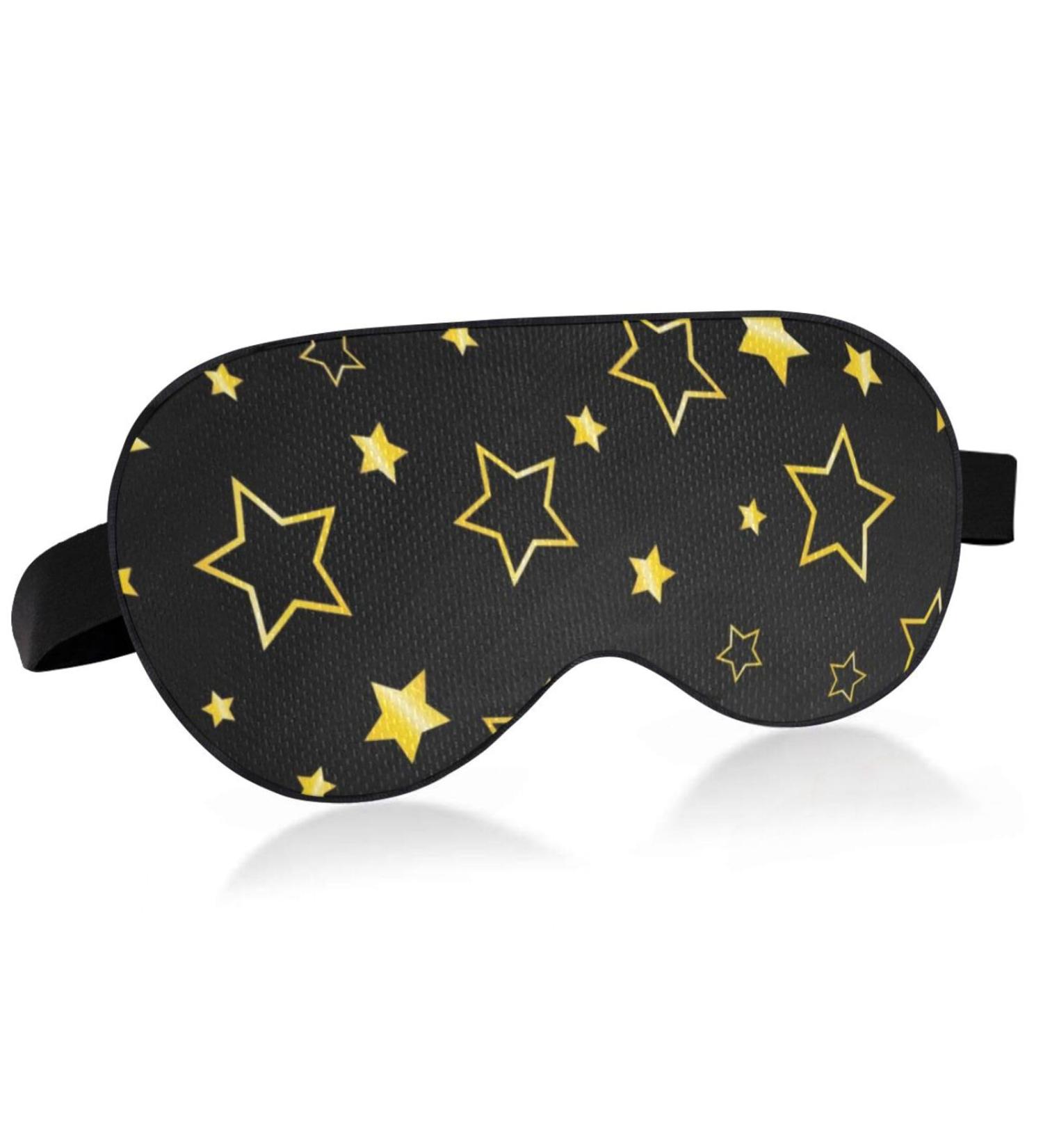 Haskirky Light Blocking Eye Mask for Deep Sleep and Relaxation - Adjustable Men and Women Travel Mask for Business Trips, Yoga, and Meditation - Breathable & Comfortable - Black Stars - Buy Online on SooperMarket.com