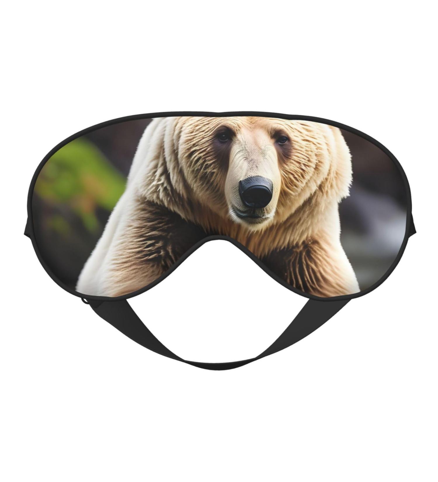 Buy SSIMOO White & Brown Bear Soft Sleep Eye Mask | Breathable Eye Patch for Travel & Relaxation | Perfect Gift - Buy Online on SooperMarket.com