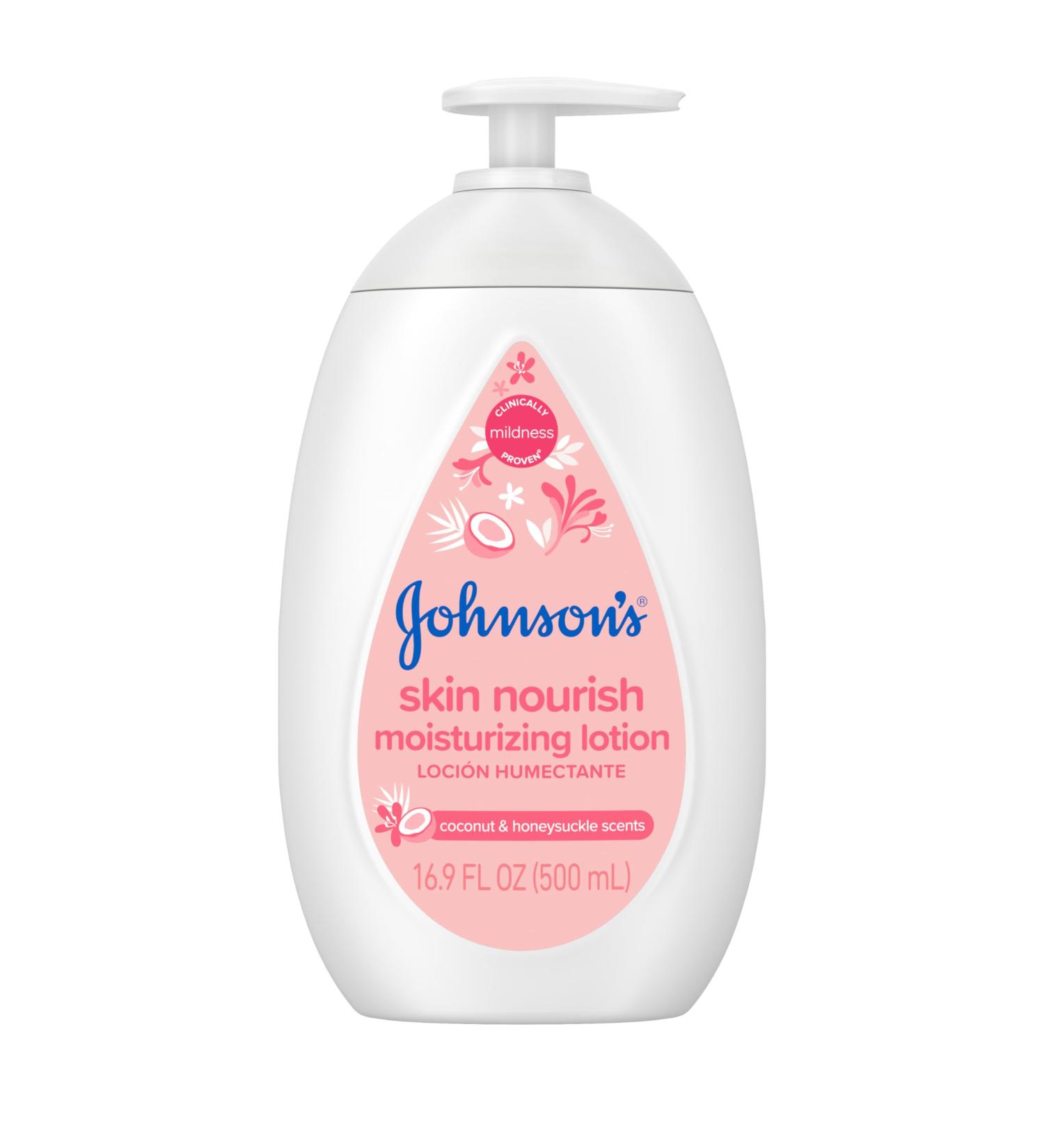 Johnson's Skin Nourish Moisturizing Baby Lotion - Coconut & Honeysuckle Scent Hypoallergenic Gentle & Lightweight for Babies Kids & Adults - 16.9 fl. oz - Buy Online on SooperMarket.com