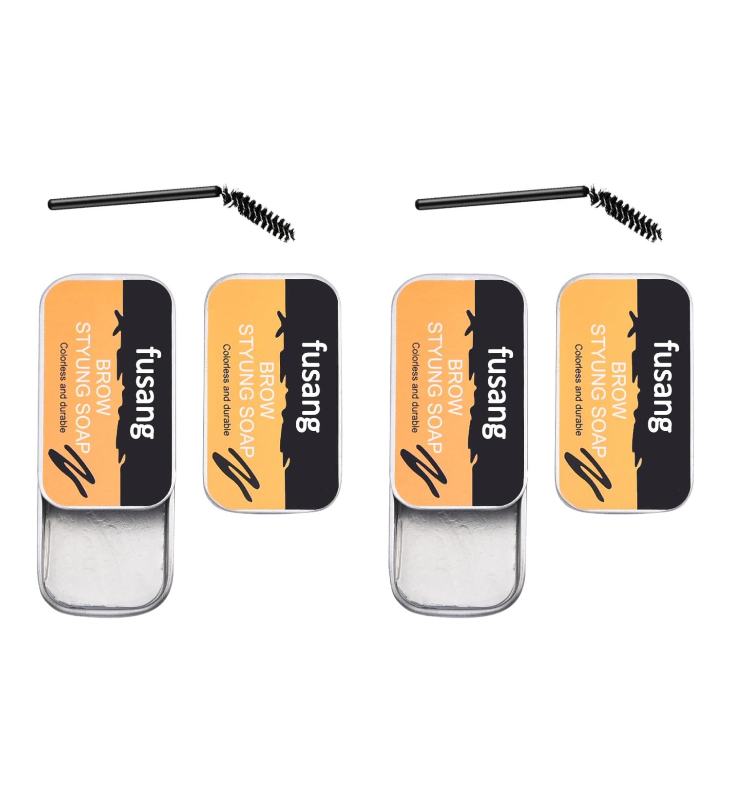 2Pcs Eyebrow Soap Kit 4D Eyebrow Wax Gel Long Lasting Brows Styling Soap Transparent Eyebrow Shaping Gel Waterproof Eyebrow Styling Pomade - Buy Online on SooperMarket.com