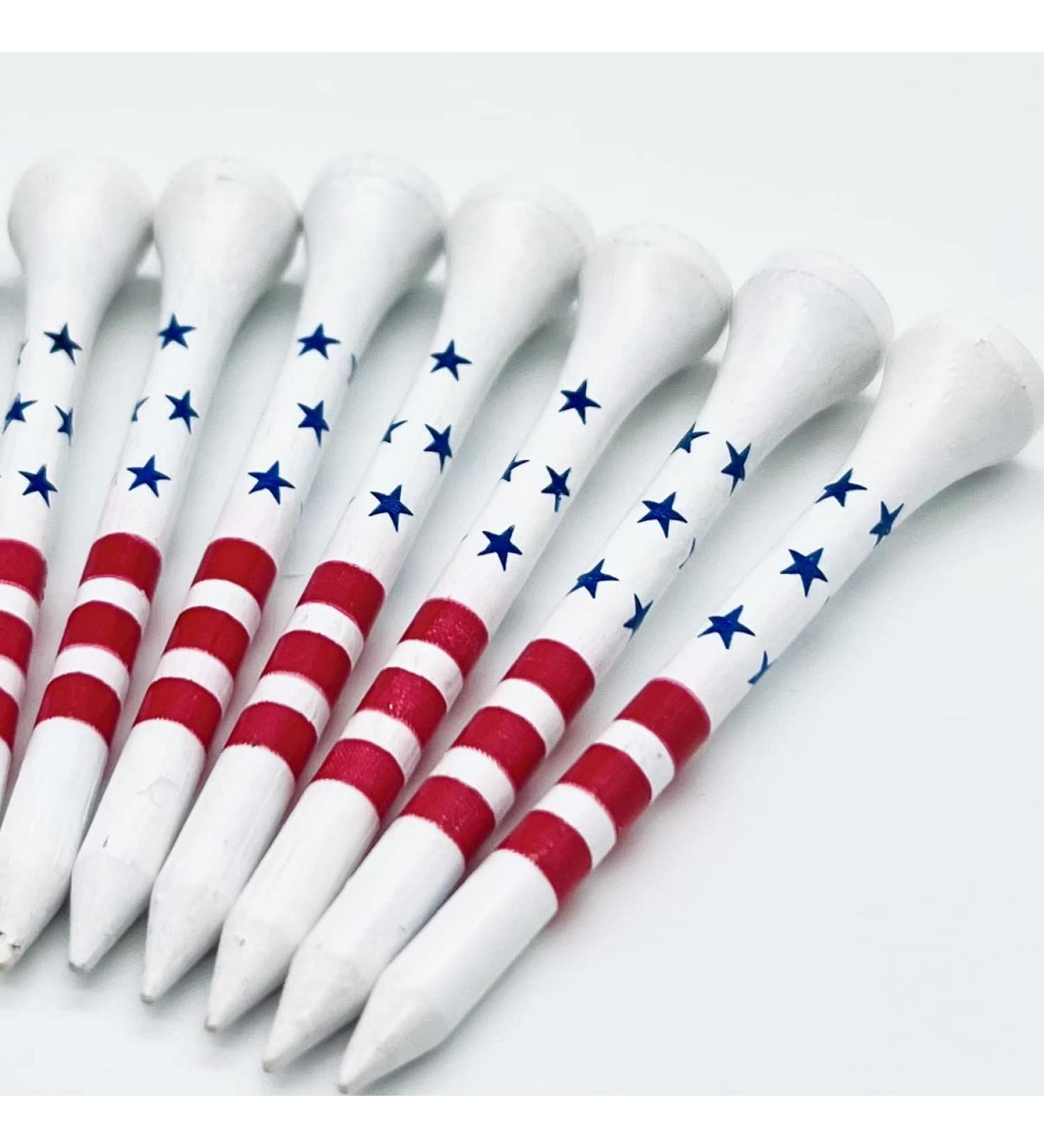 USA Golf Tees - American Flag Design, Pro Length Bamboo Tees, Patriotic Pride 2 3/4 - Pack of 50 - Buy Online on SooperMarket.com