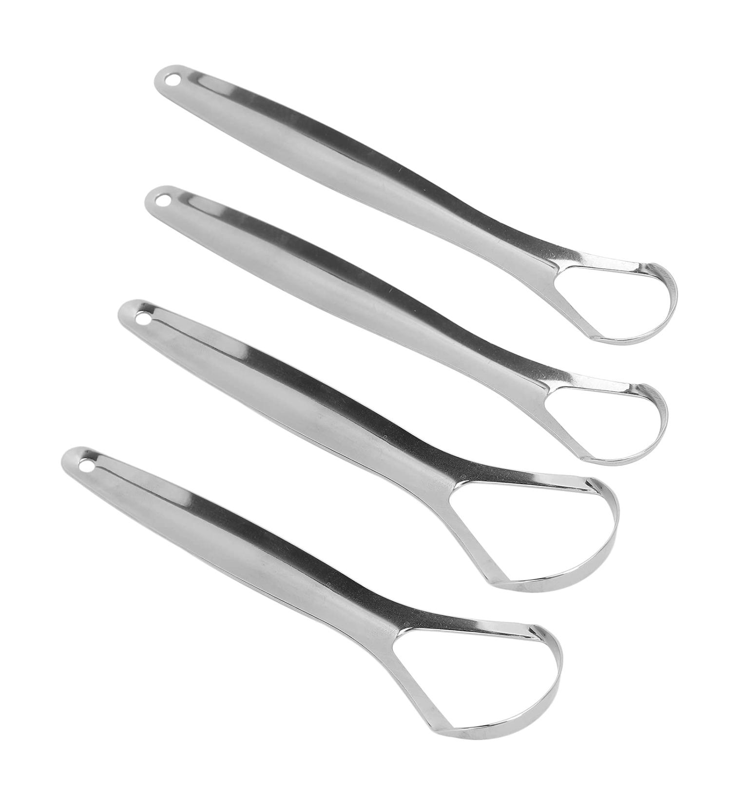Stainless Steel Adult Tongue Scraper Set - Portable Reusable Fresh Breath Cleaner (2pcs, S) - Buy Online on SooperMarket.com