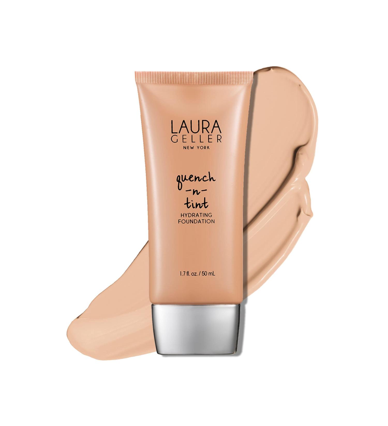 LAURA GELLER NEW YORK Quench-n-Tint Hydrating Foundation - Light/Medium - Natural Glow Finish - Hyaluronic Acid Infused - Buy Online on SooperMarket.com