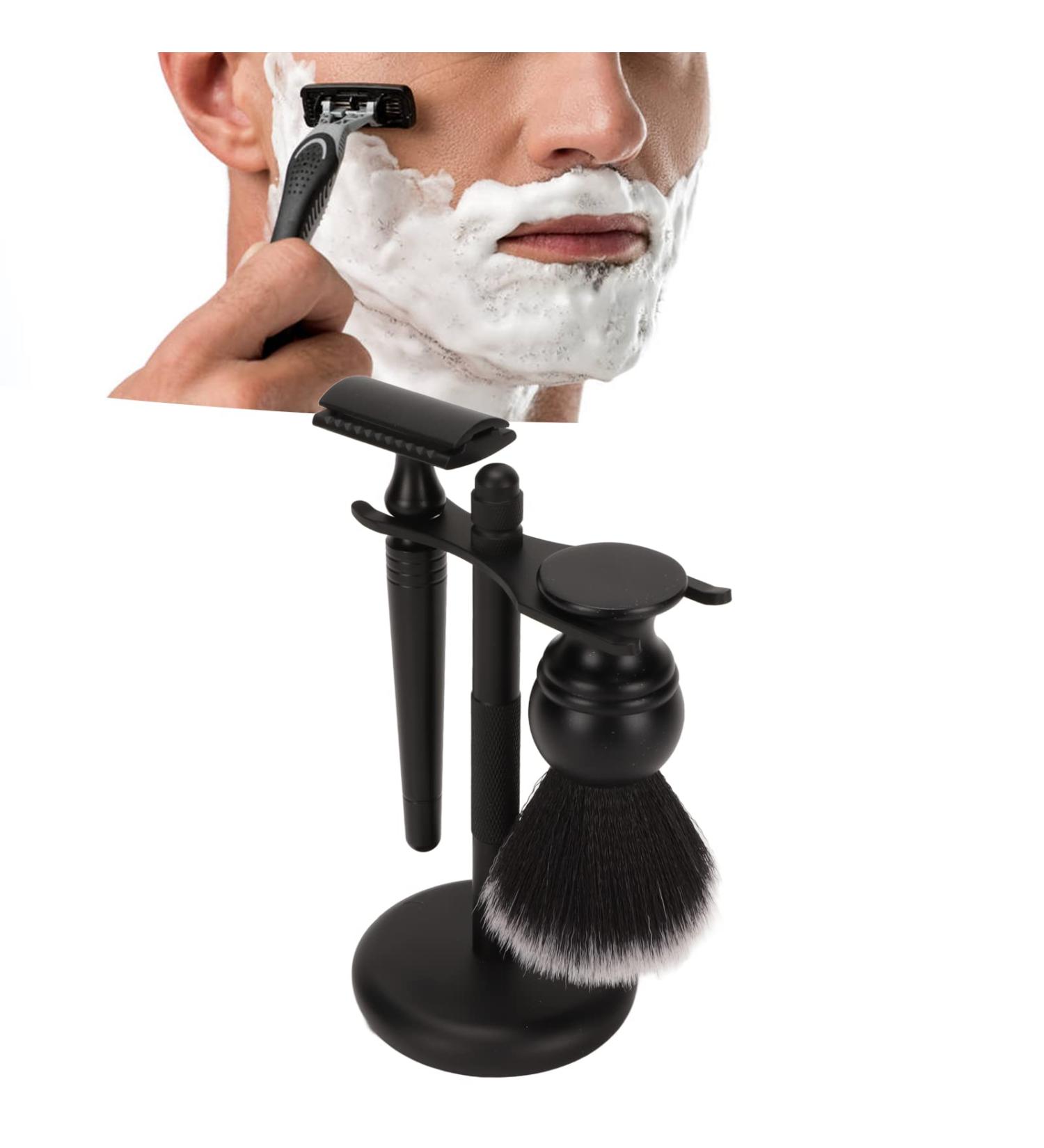 3pcs Safety Razor Set - Double Edge Razor for Men | Beard Grooming Tool with Stand Holder | International Shipping Available - Buy Online on SooperMarket.com