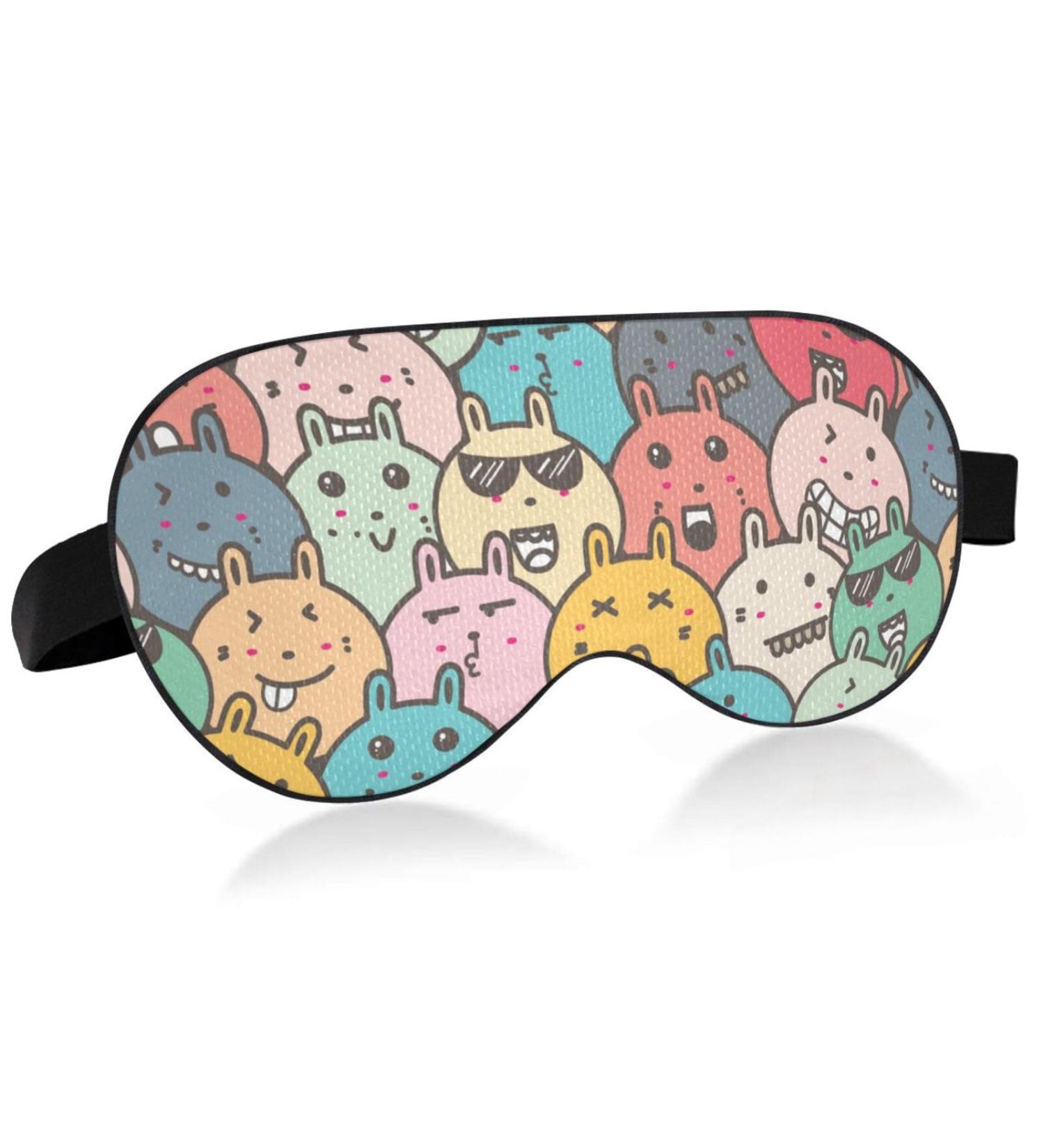 Haskirky Light Blocking Eye Mask for Deep Sleep | Adjustable & Breathable | Ideal for Travel, Yoga, Meditation | Cute Rabbit Doodle Design - Buy Online on SooperMarket.com