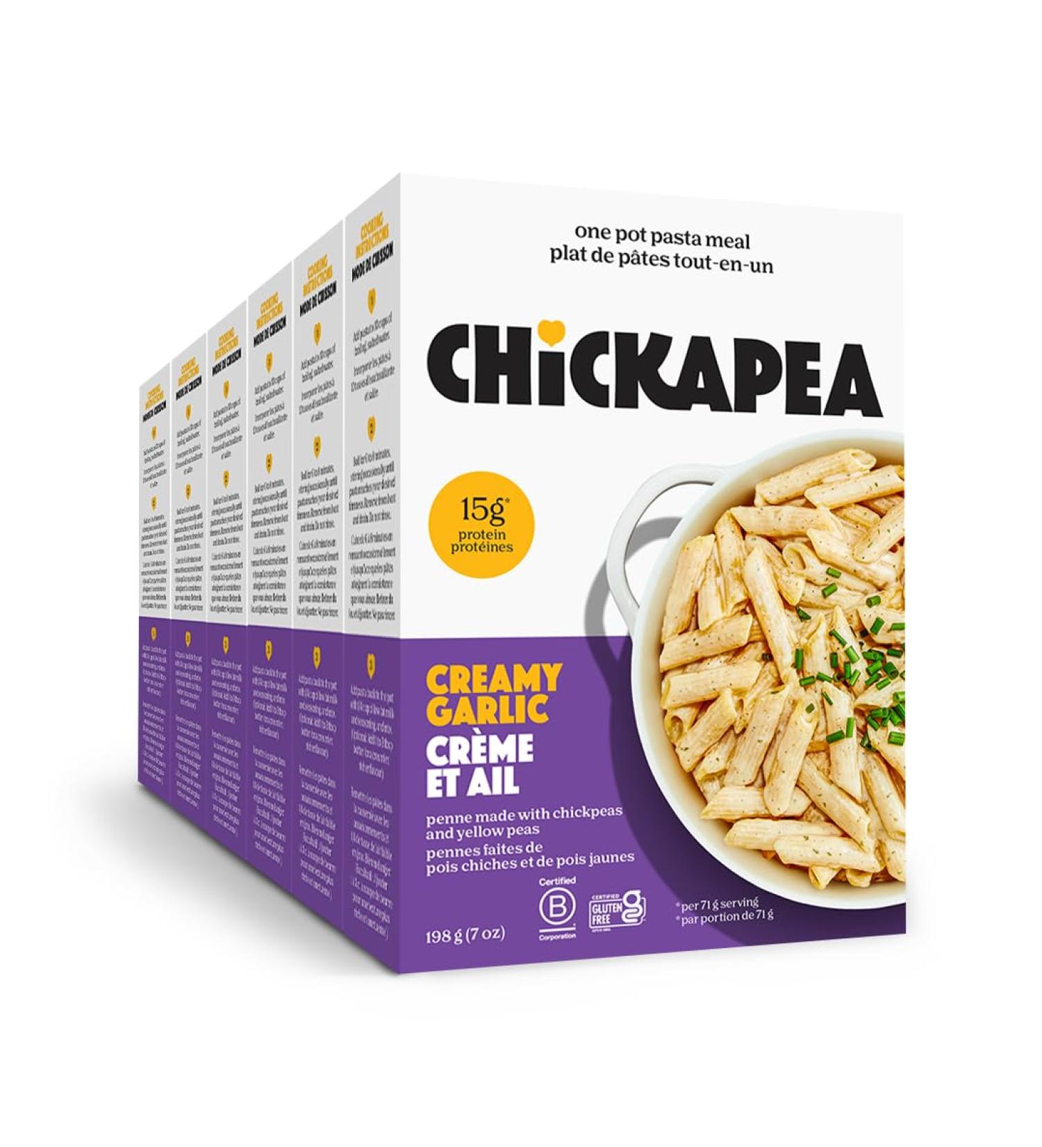 Chickapea One Pot Chickpea Pasta - Creamy Garlic - 198g (Pack of 6) Creamy Garlic 198 g (Pack of 6) - Buy Online on SooperMarket.com