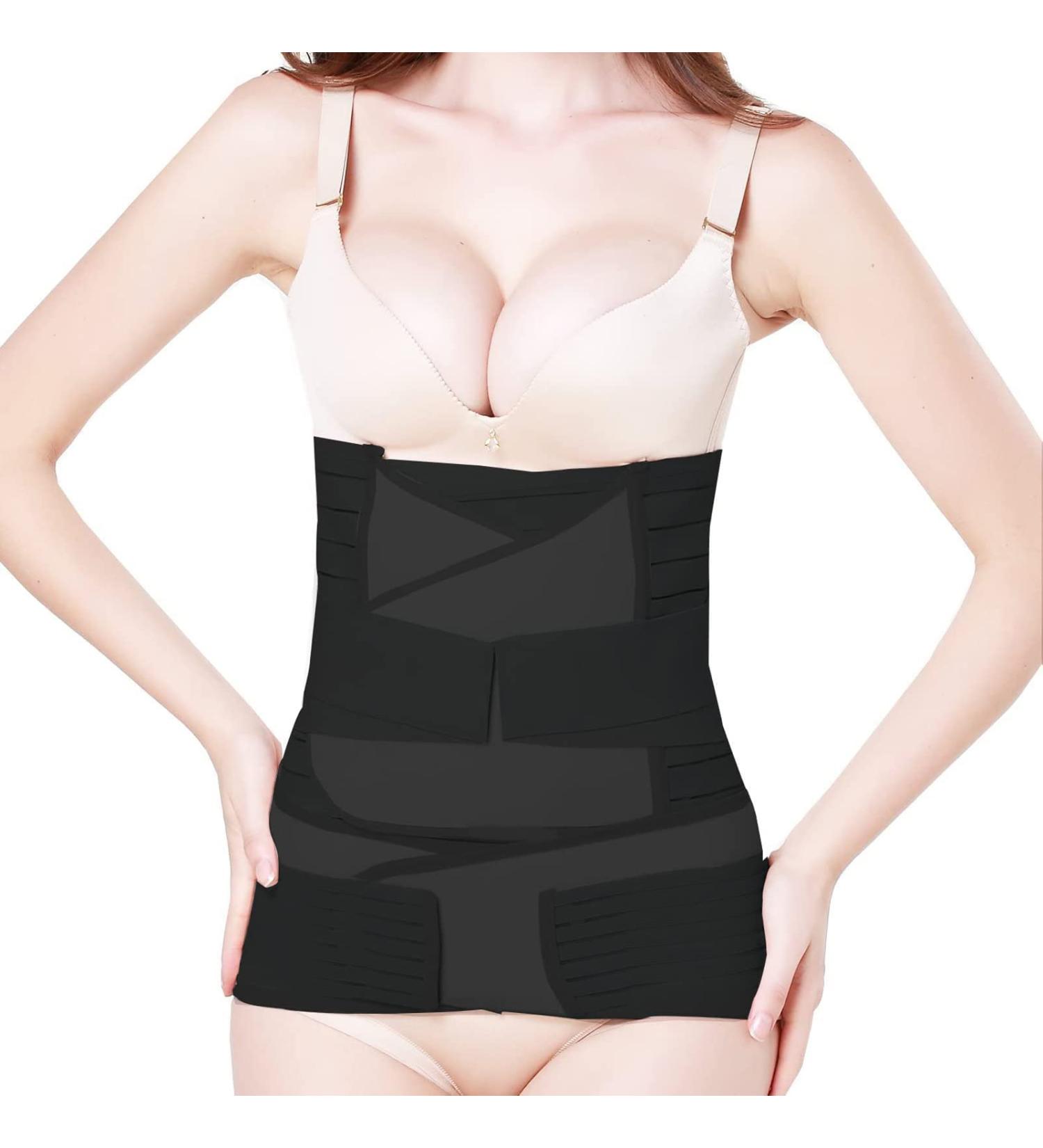 TiRain Postpartum Belly Wrap 3 in 1 - Postpartum Belly Binder & C Section Belt for Postnatal Recovery Support - Black, Size L - Buy Online on SooperMarket.com