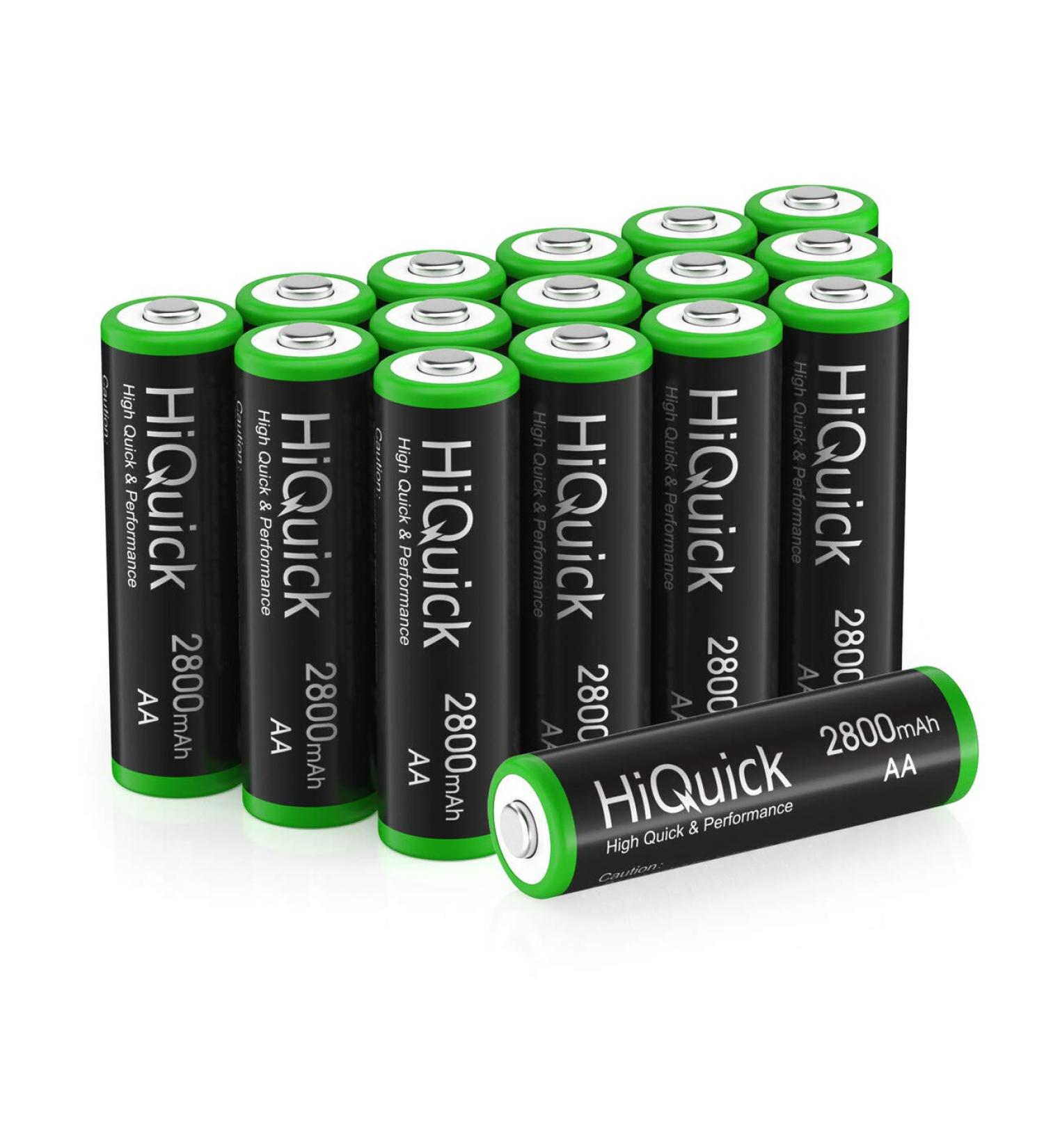 HiQuick AA Rechargeable Batteries 2800mAh - High Capacity 16 Pack | Eco-Friendly & Long-Lasting Performance for International Shipping - Buy Online on SooperMarket.com