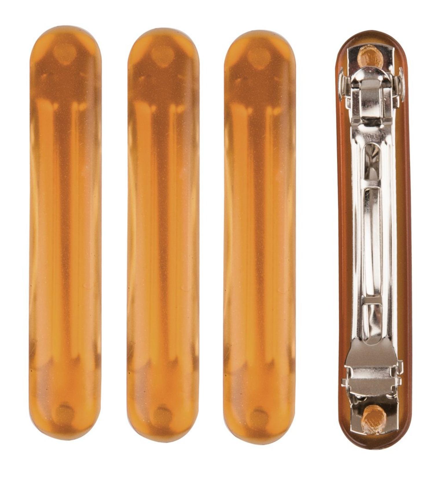 Patent hair clips light brown set of 4