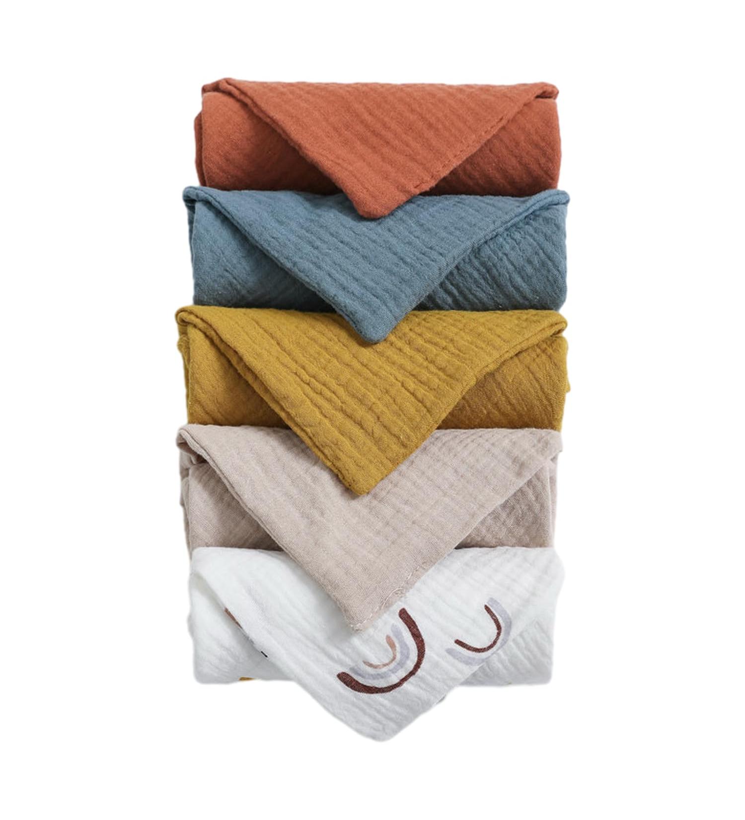 GVSAVY Set of 5 Kids Crepe Small Towelettes - Baby Bibs and Multi-Use Cloth Towels - Buy Online on SooperMarket.com