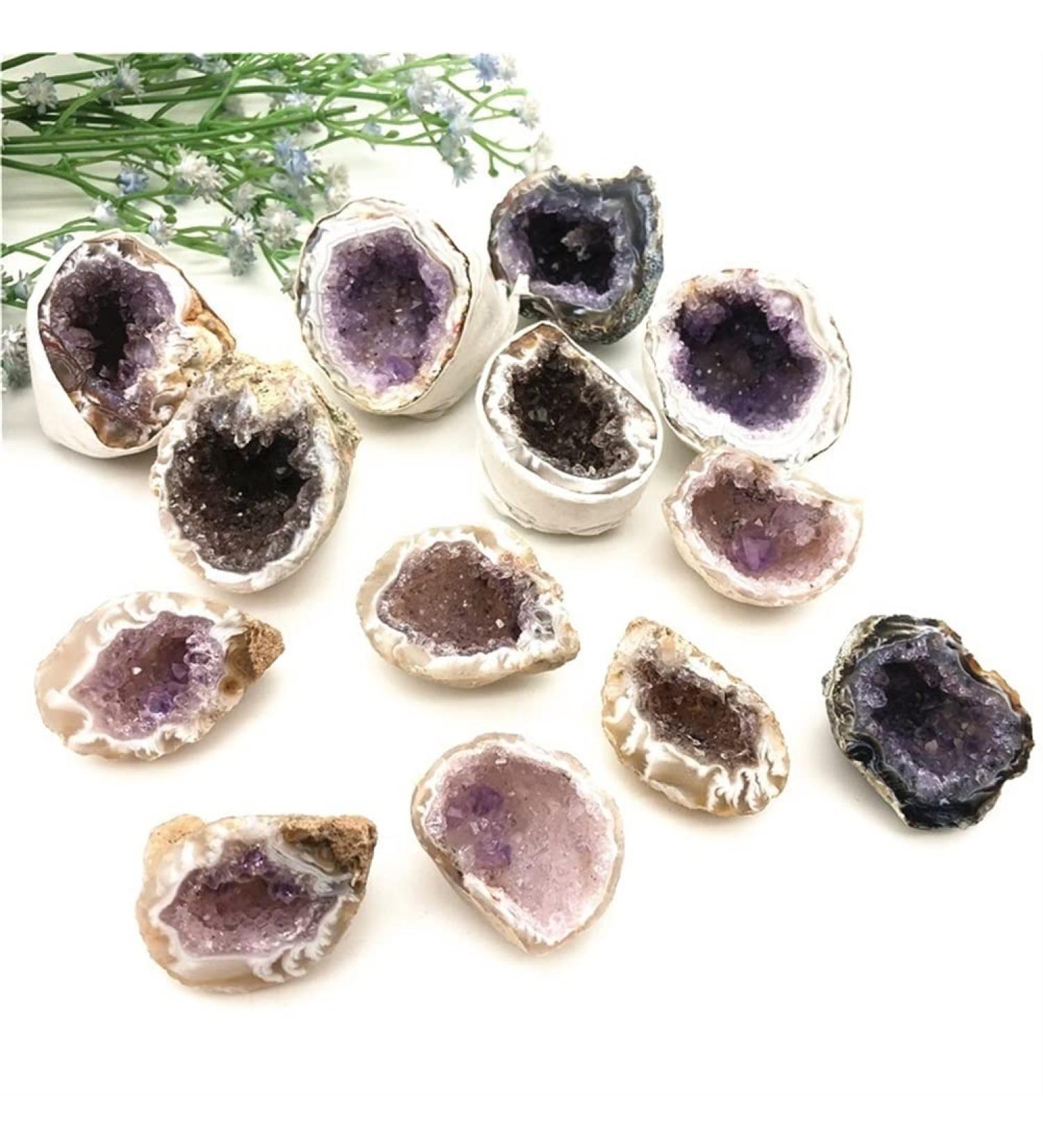 1 Pack Natural Crystal Colored Agate Geode Cut Crystal Cluster Stones Suitable for Home HOMEZHOU - Buy Online on SooperMarket.com