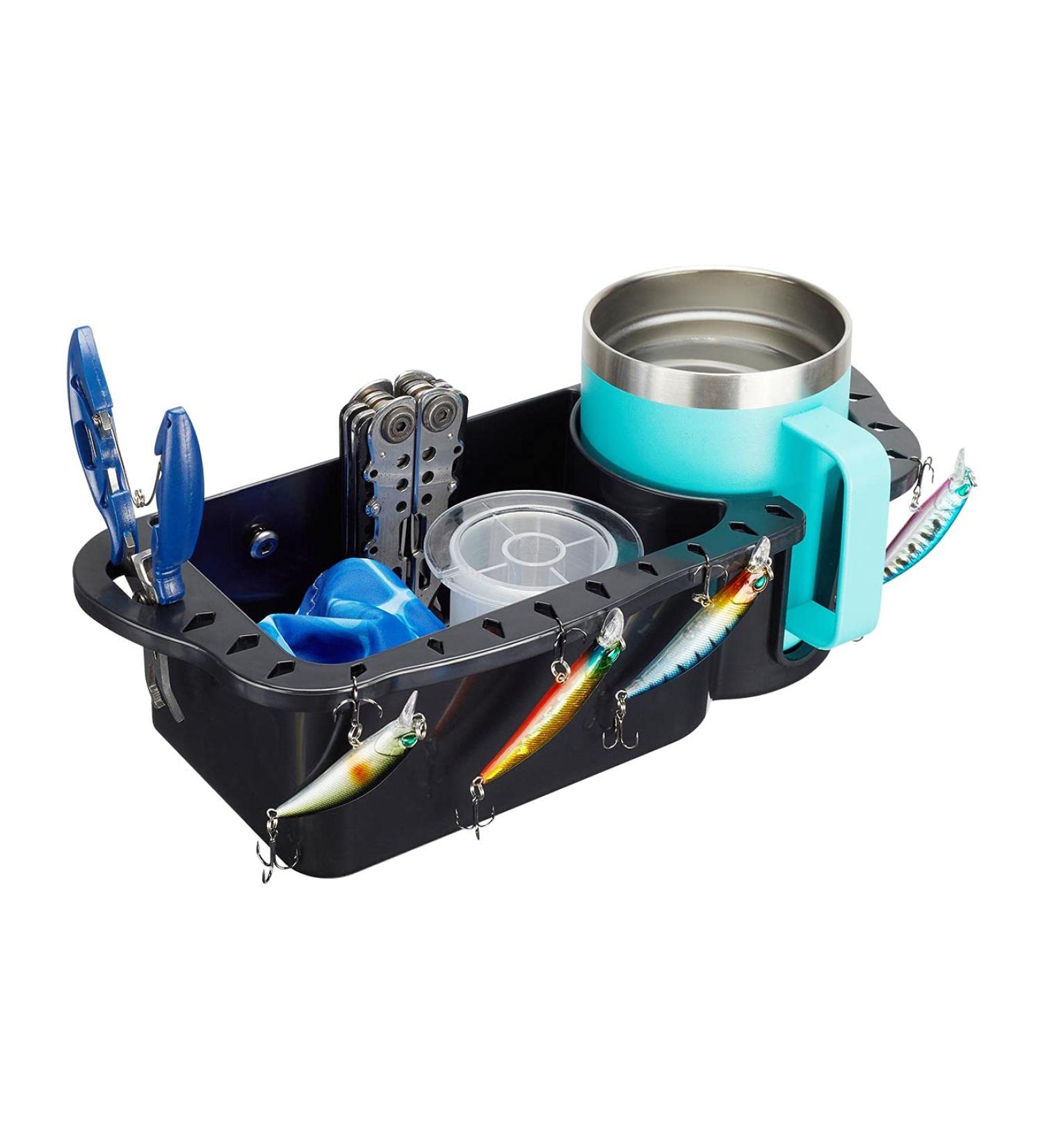kemimoto Boat Caddy Organizer - Marine Cup Holder for Bass Boat, Kayak, Pontoon & Jon Boat - Fishing Cabin Storage - Universal Fit - 1 pc Black - Buy Online on SooperMarket.com