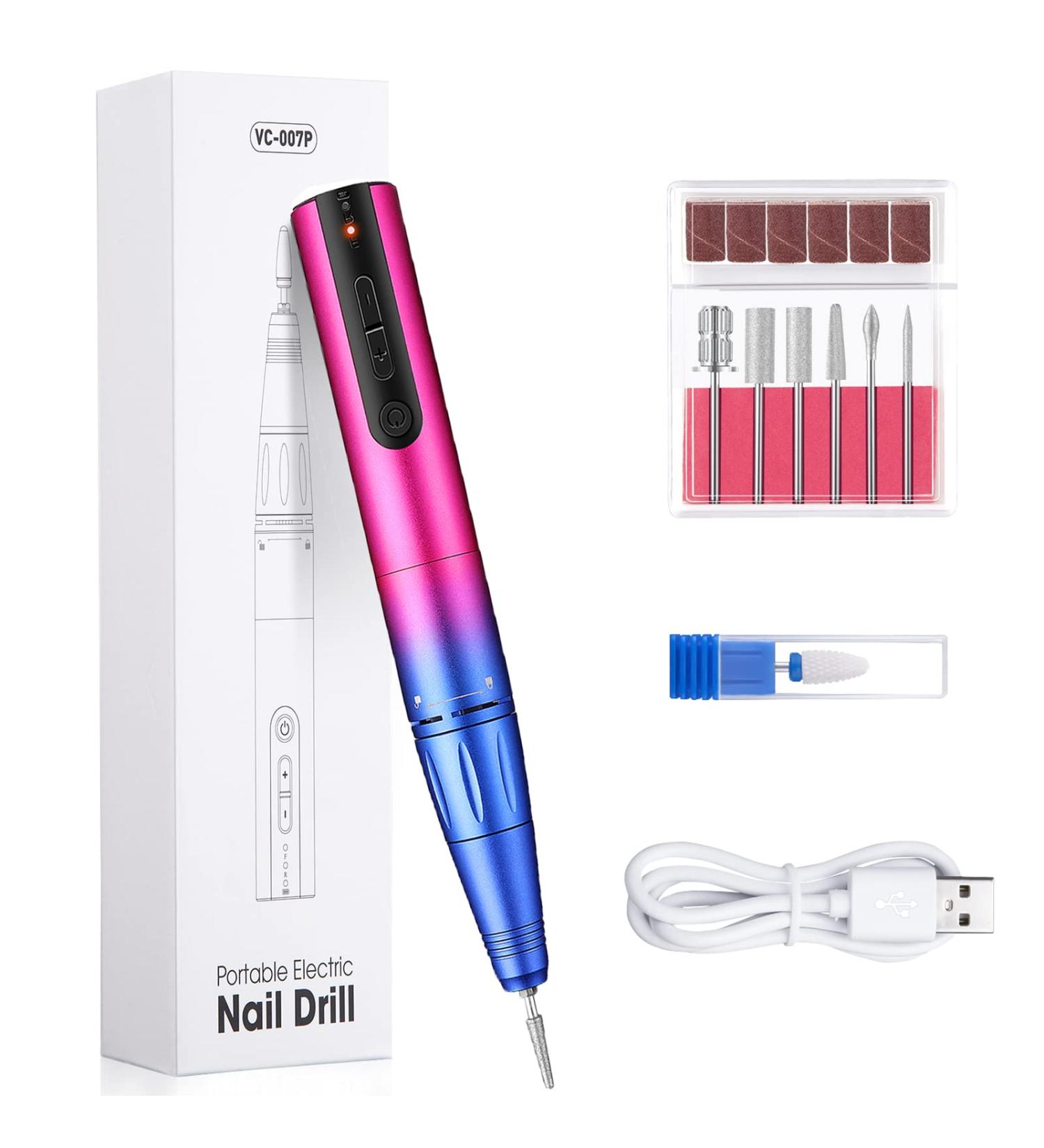 Senignol Cordless Nail Drill - 30000RPM Portable Electric File Kit for Acrylic Nails | 5 Speeds Manicure Pedicure Set - Perfect Christmas Gift for Women - Buy Online on SooperMarket.com