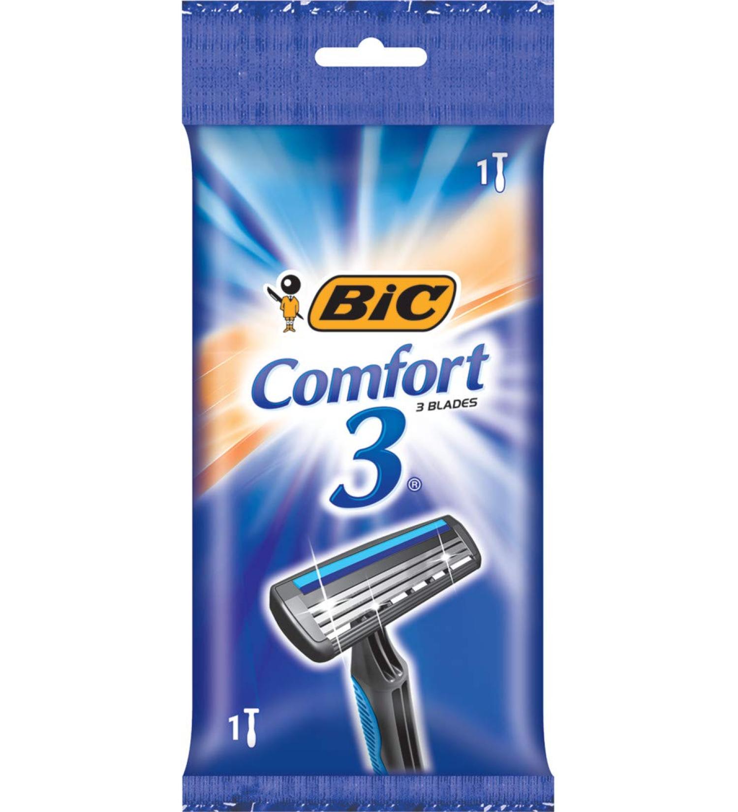BIC Comfort 3 Men's 3-Blade Disposable Razors - 36 Count, Individually Wrapped - Buy Online on SooperMarket.com
