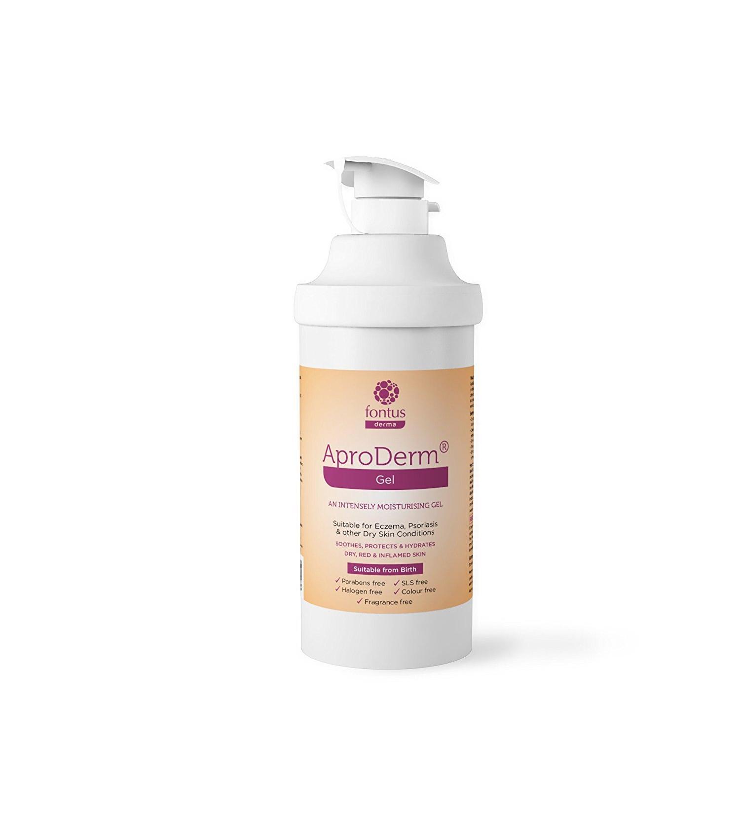 AproDerm Gel 500g Pump - Alcohol-Free Moisturising Cream for Dry Skin, Dermatitis, Eczema, and Psoriasis - Buy Online on SooperMarket.com