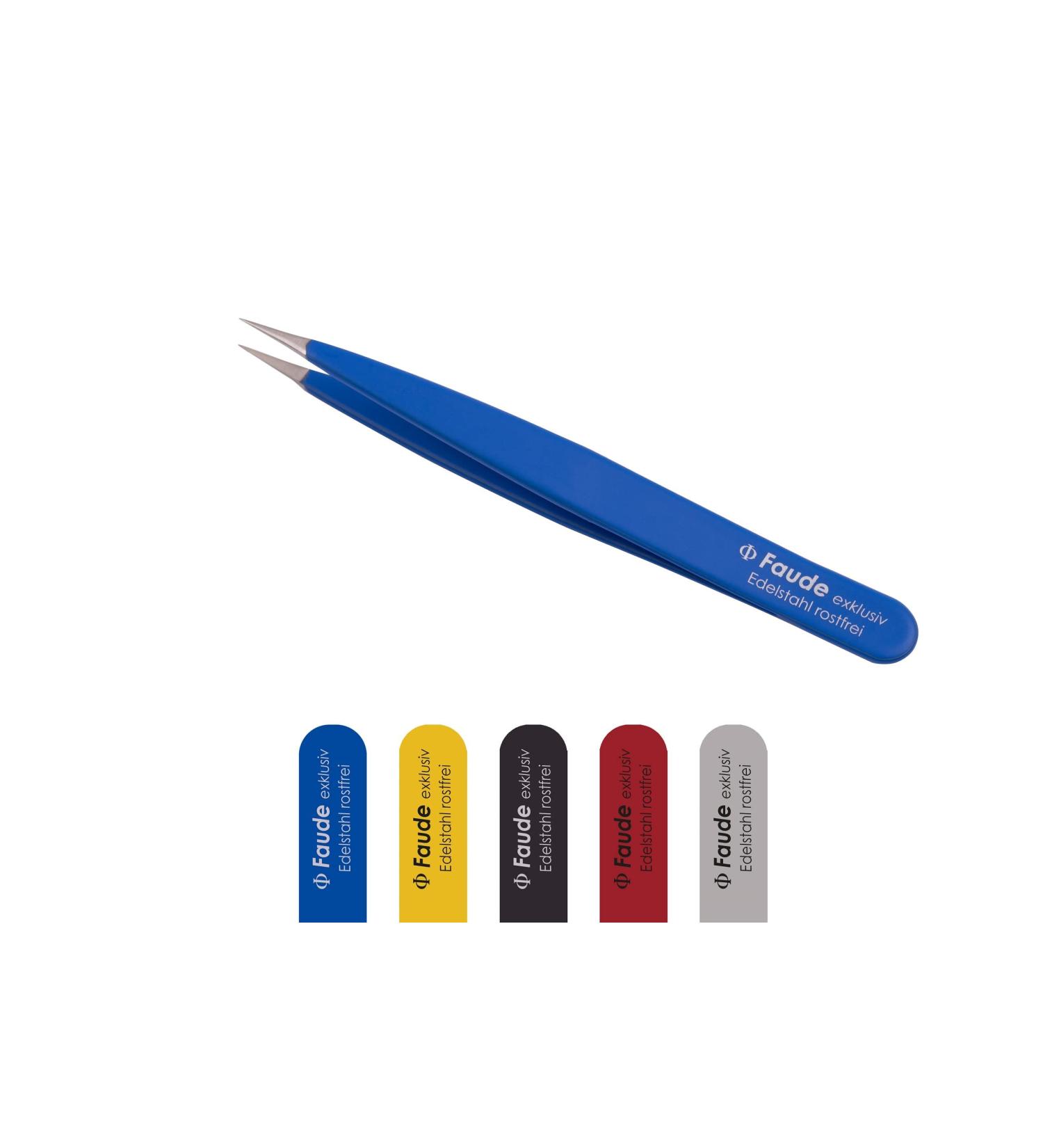 FAUDE Pointed Tweezers for Splinters & Ingrown Hairs - Precision Stainless Steel 10cm (Blue) | International Shipping - Buy Online on SooperMarket.com