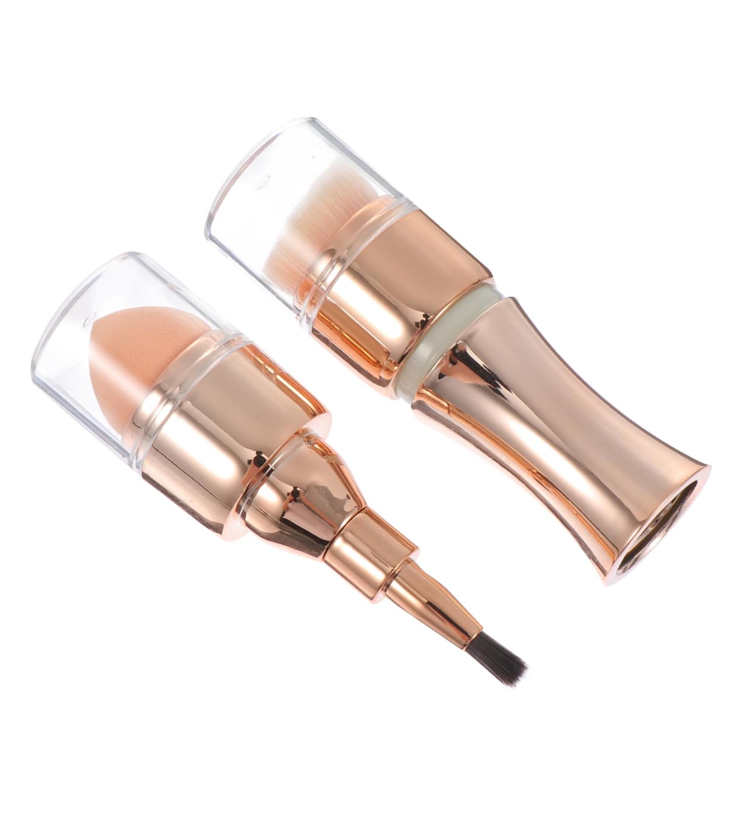 Angoily 4 in 1 Makeup Brush - Dual Ended Flat Foundation & Sponge Brush for Face Makeup - Perfect for Girls - High-Quality Artificial Fiber Cosmetics Tool - Buy Online on SooperMarket.com