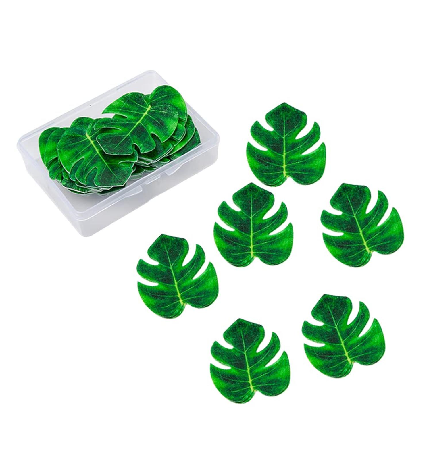 48 Pcs Tropical Leaves Cupcake Toppers Monstera Leaf Cake Decorations Summer Tropical Party Cupcake Decorations Palm Leaf Cake Toppers - Buy Online on SooperMarket.com