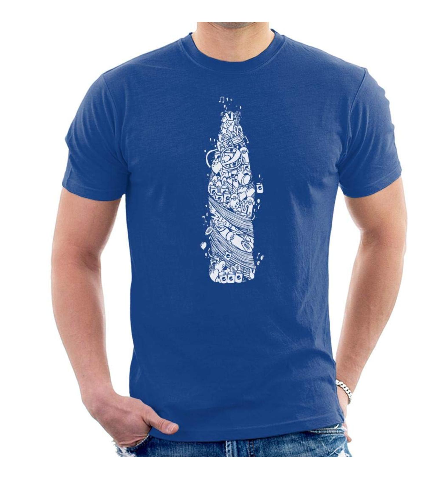 All+Every Pepsi White Doodle Bottle Men's T-Shirt M Royal Blue - Buy Online on SooperMarket.com