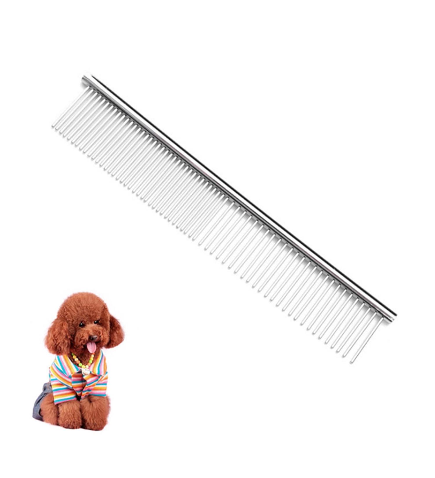 JdXun 1 Piece Pet Comb | Stainless Steel Dog & Cat Comb for Knots & Tangles | Best Pet Care Tool (19x3.3cm) - Buy Online on SooperMarket.com