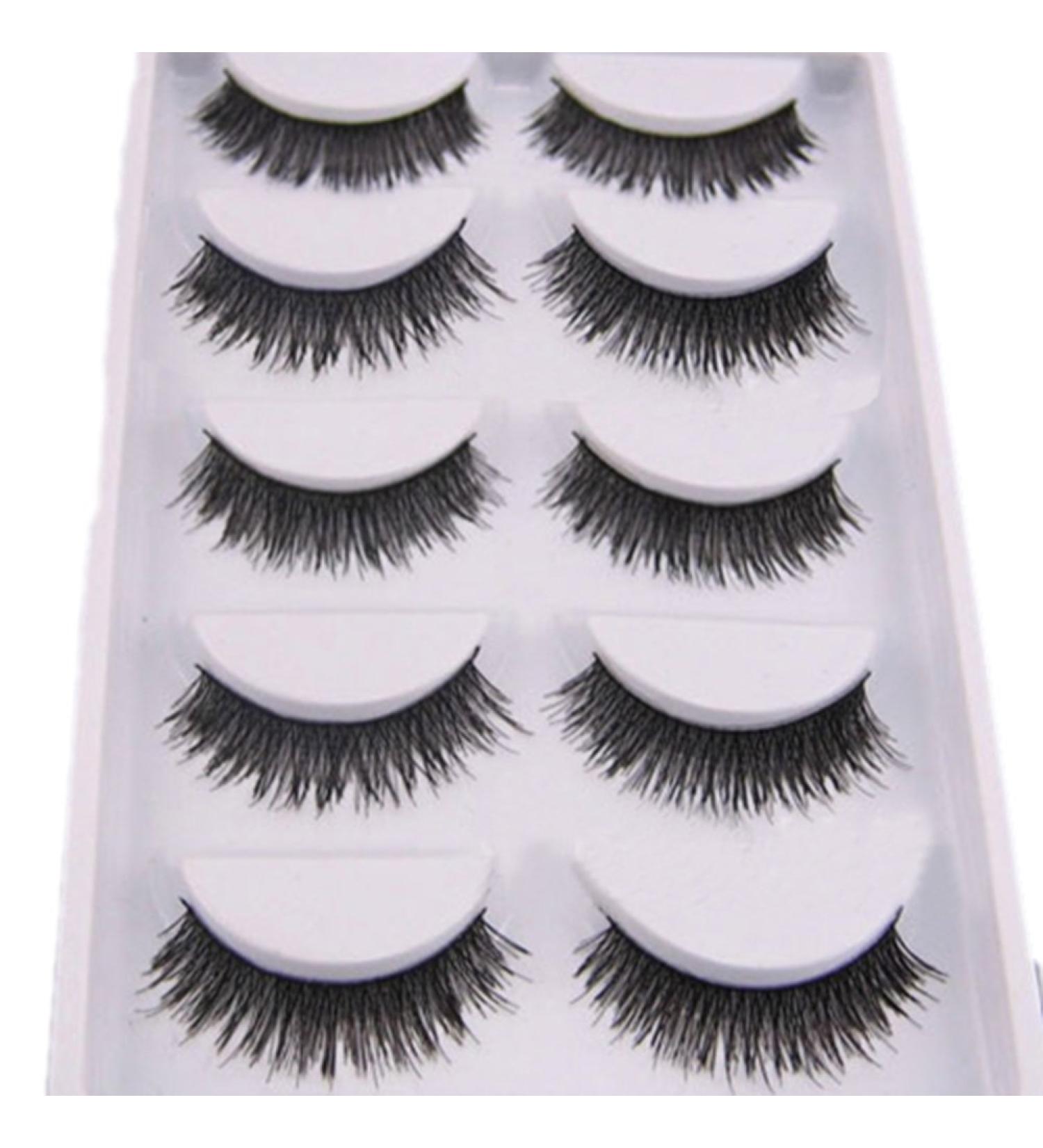 Bluelans 5 Pairs Long Cross False Eyelashes - Thick Black Eyelash Extensions for Stunning Makeup - Buy Online on SooperMarket.com