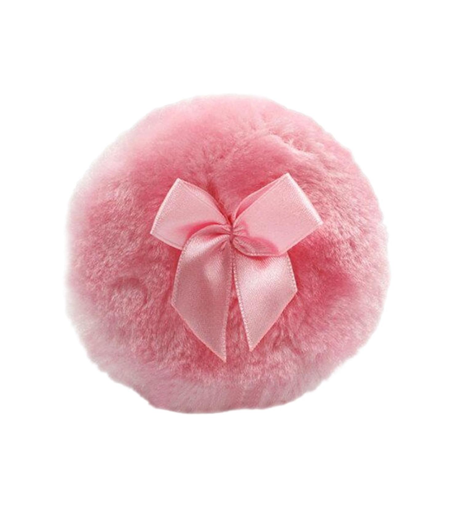 Toseky Furry Powder Puff Ultra Soft Round Makeup Powder Puff with Ribbon Bow Body Powder Applicator for Baby Kid Adult Makeup Tool for Home & Travel Pink - Buy Online on SooperMarket.com