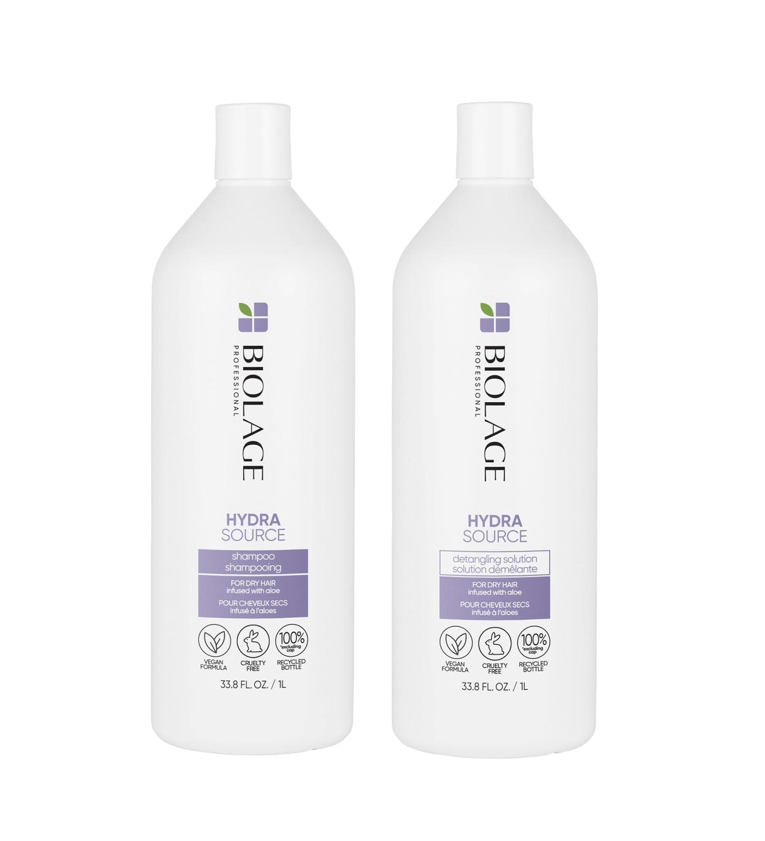 BIOLAGE Hydrasource Shampoo and Conditioner Set Duo Hair Care Bundle For Dry Hair Hydrates & Moisturizes Dry Hair Paraben-Free 1L - Buy Online on SooperMarket.com