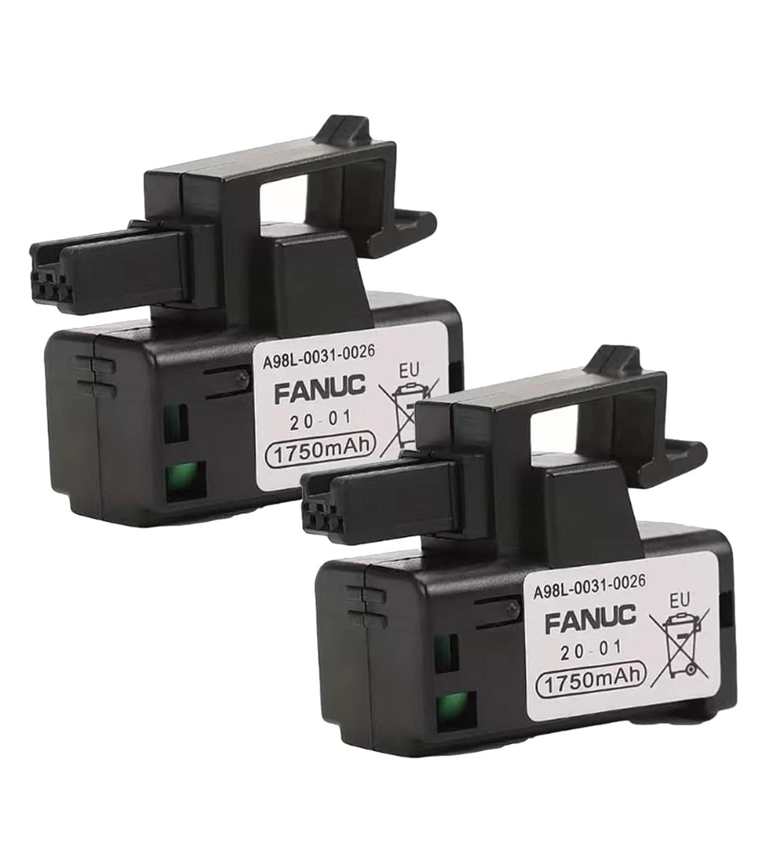 2 Pack 3V 1750mAh A98L-0031-0026 PLC Battery for FANUC A98L-0031-0026 A02B-0309-K102 - Non-Rechargeable International Shipping Available - Buy Online on SooperMarket.com